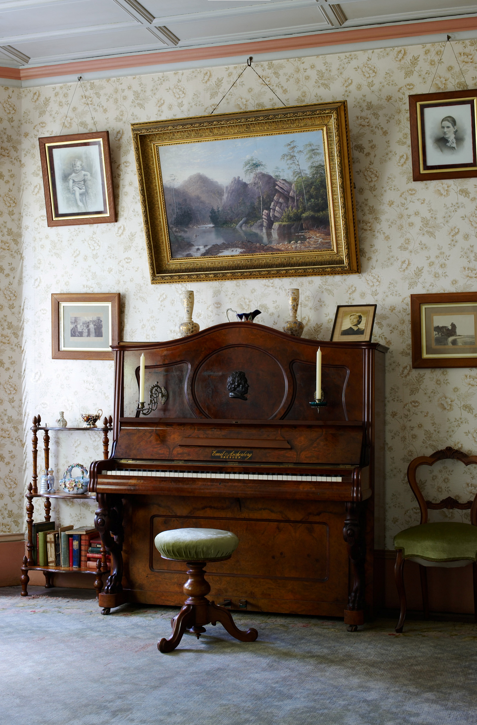 Piano in the drawing room, Meroogal   