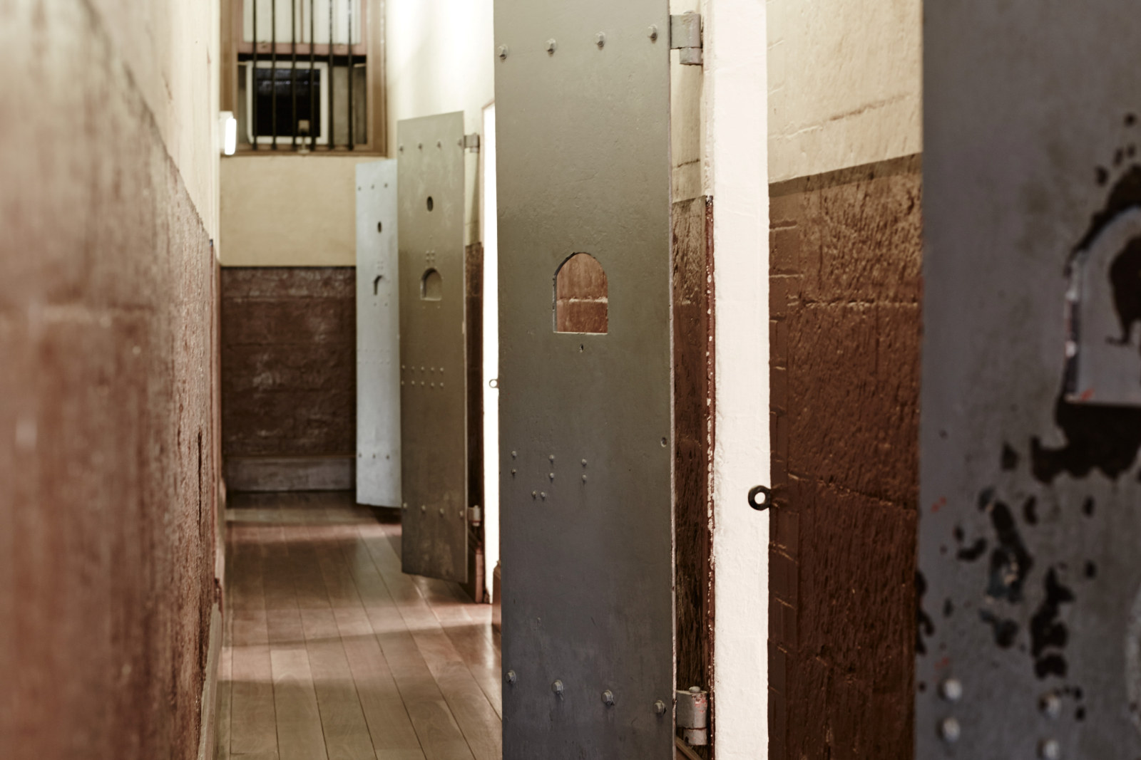 Prison cell corridor at the Justice and Police Museum  