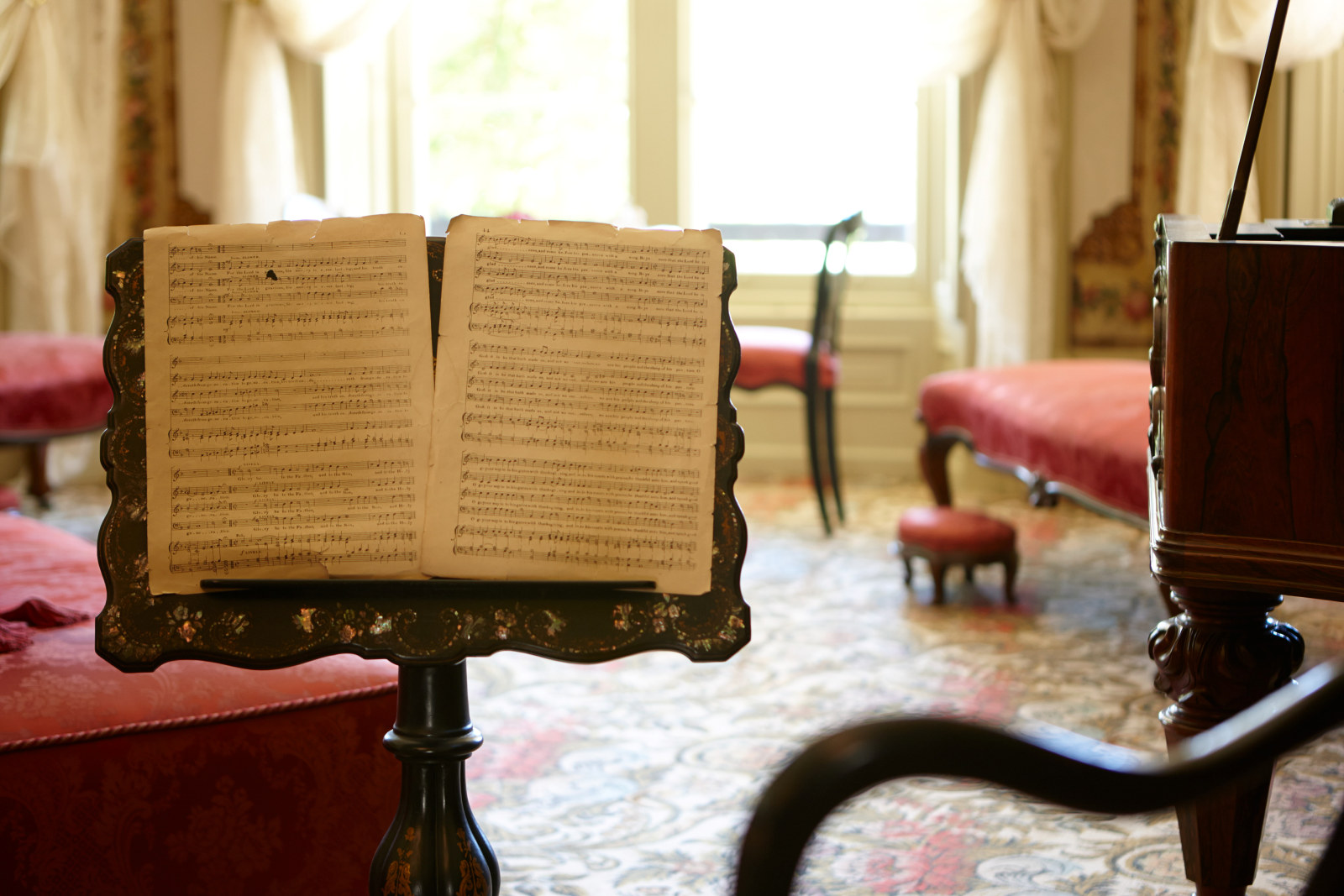 Sheet music in the little drawing room, Vaucluse House  