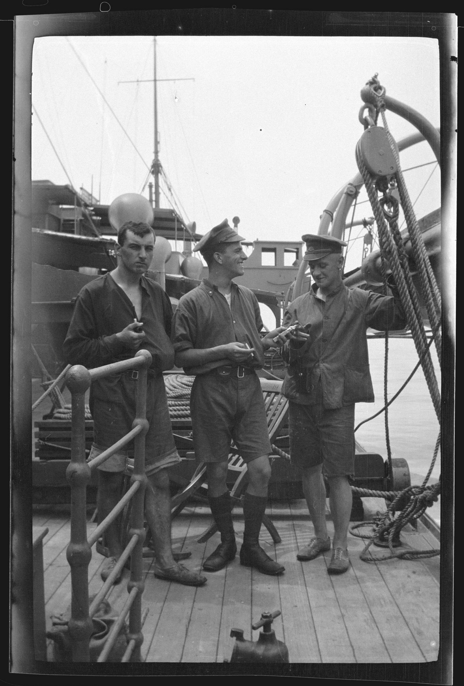 One of Robert Barnet’s photographs of ship board life on HMAT Euripides, April 1916
