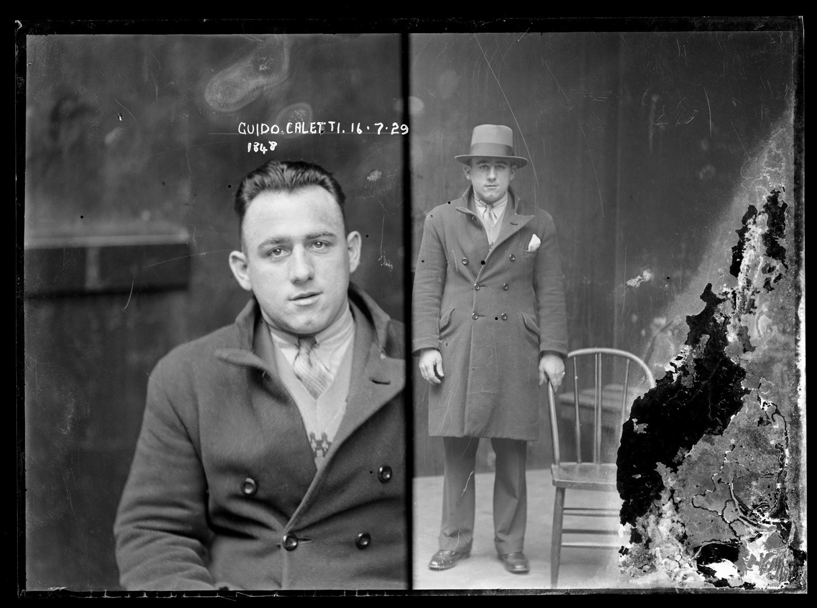 Guido Calletti, Special Photograph number 1848, 16 July 1929, Central Police Station, Sydney.