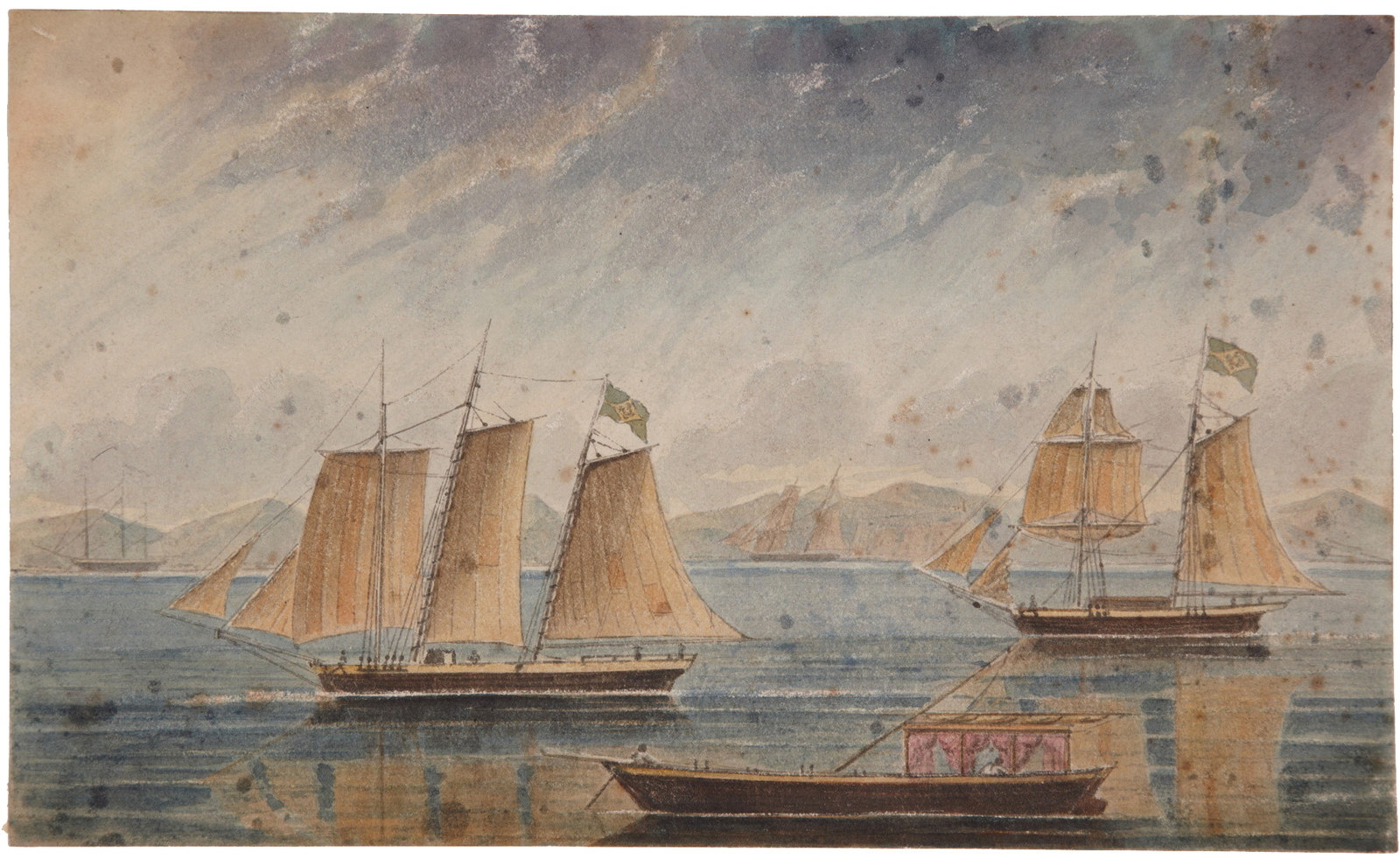 Brazilian coasting vessels, Edmund Pink, c1824