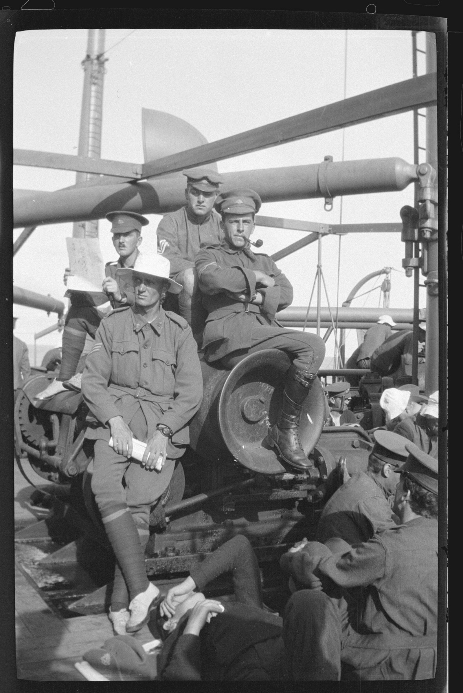 One of Robert Barnet’s photographs of ship board life on HMAT Euripides, April 1916
