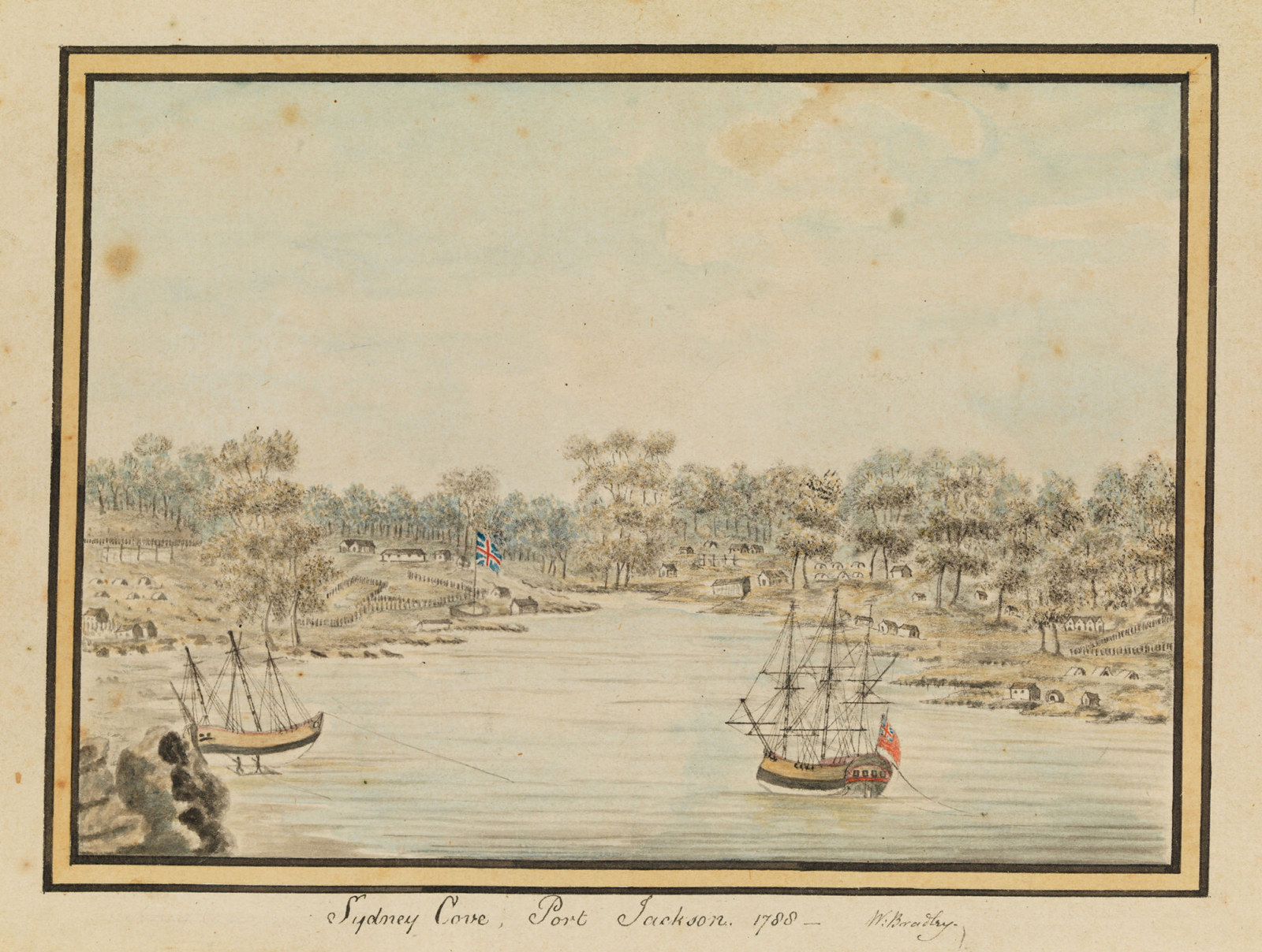 'Sydney Cove, Port Jackson. 1788' / W. Bradley