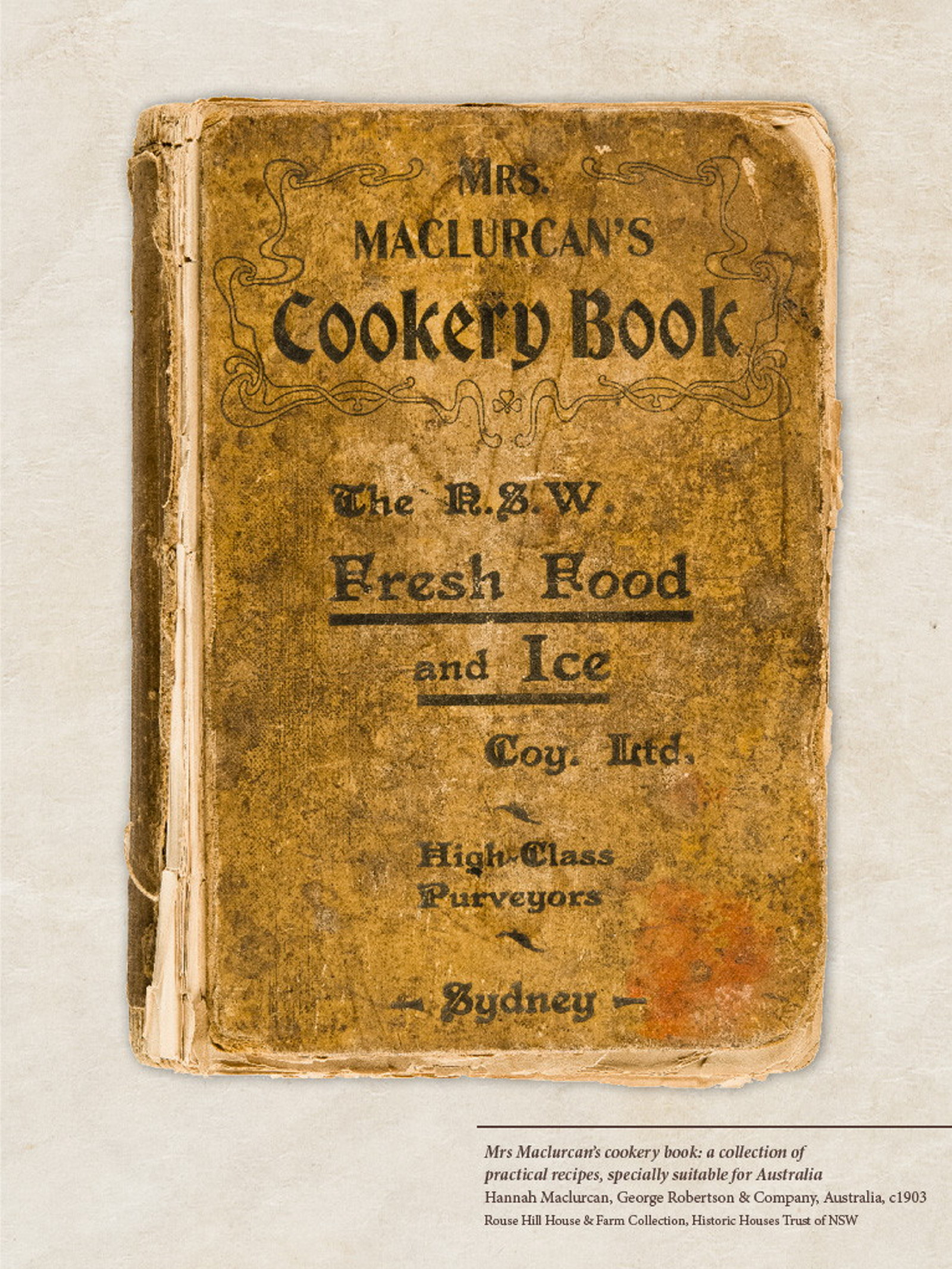 Front cover of old cookbook.