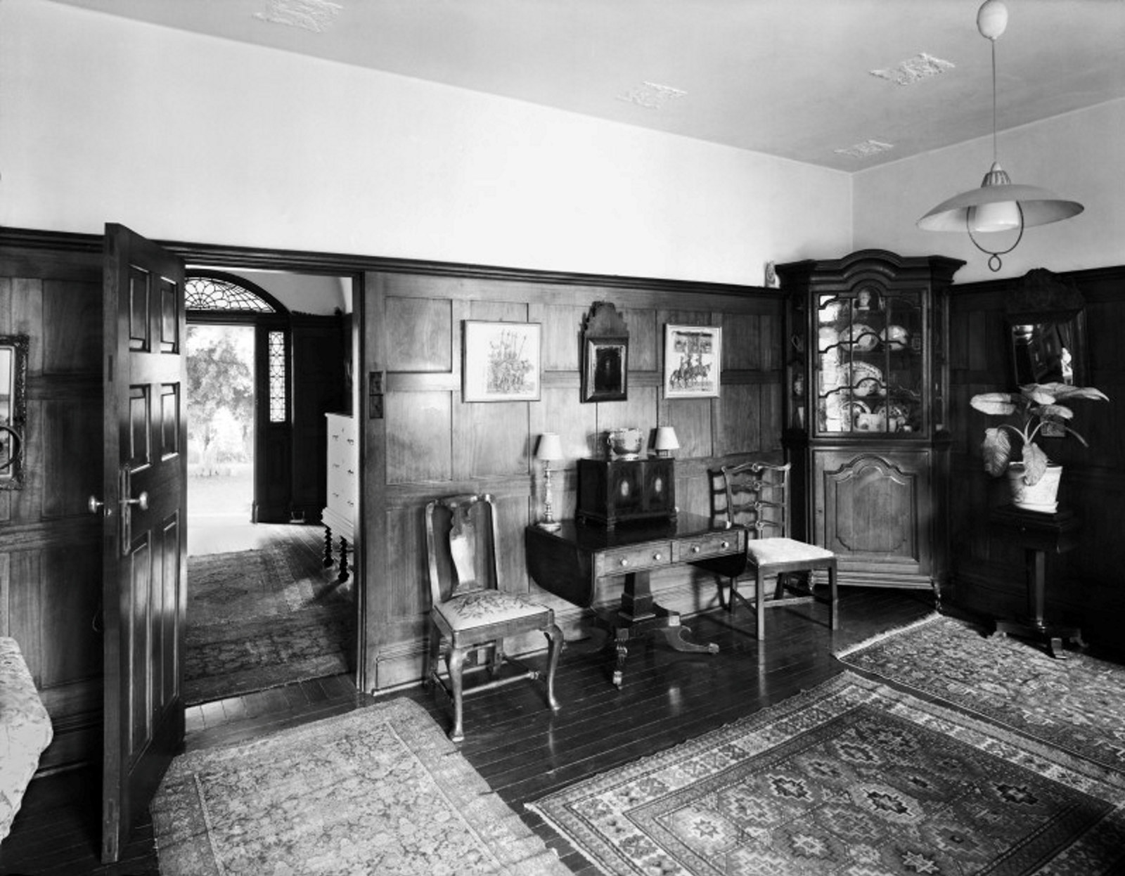 Drawing room and entry hall at Fenton