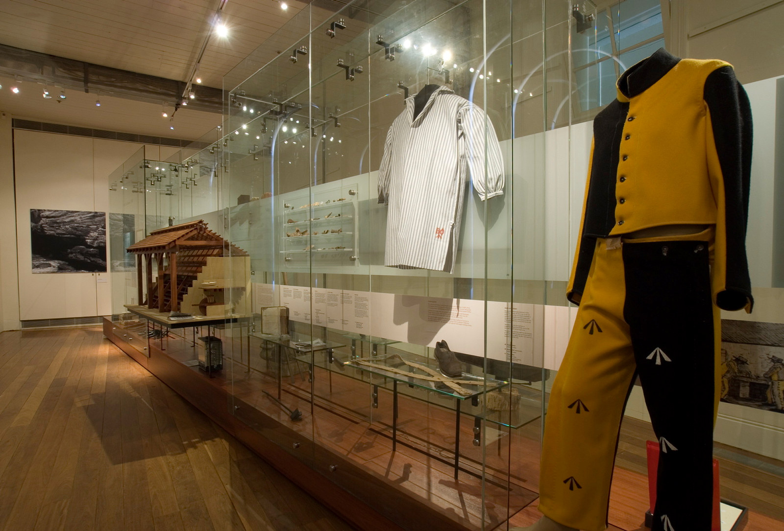 Documentation of Convicts: sites of punishment exhibition showing uniforms