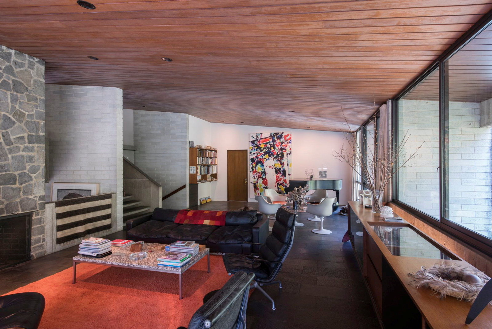 Living room, Harry & Penelope Seidler House, Killara NSW
