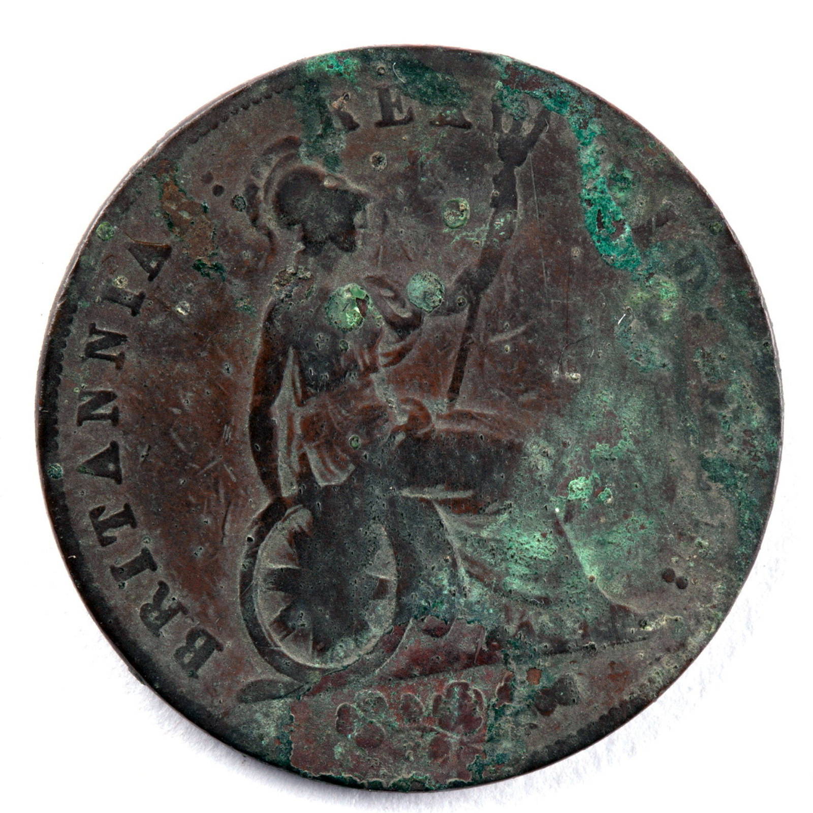 Half penny, 1827, excavated from beneath the floorboards of Hyde Park Barracks