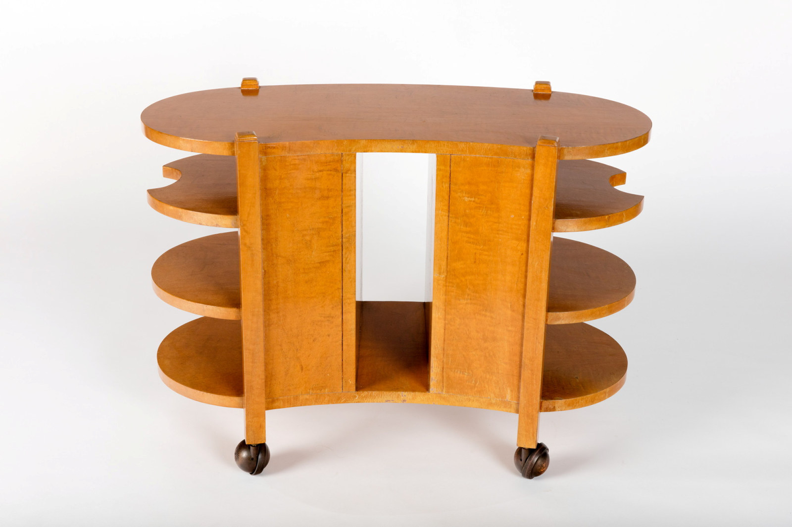 Occasional wooden table with oval ends