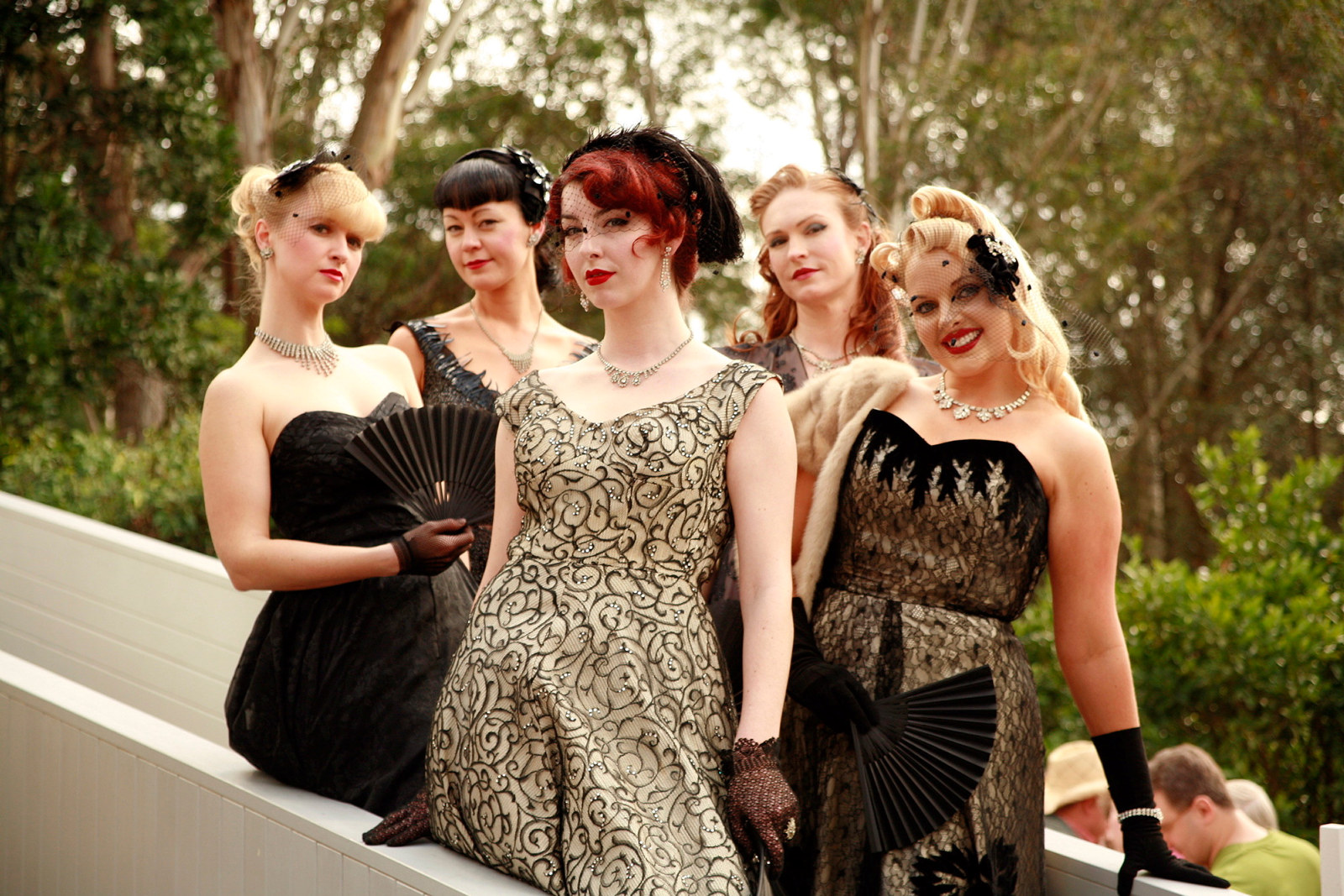 Dressed up in vintage frocks for the Fifties Fair