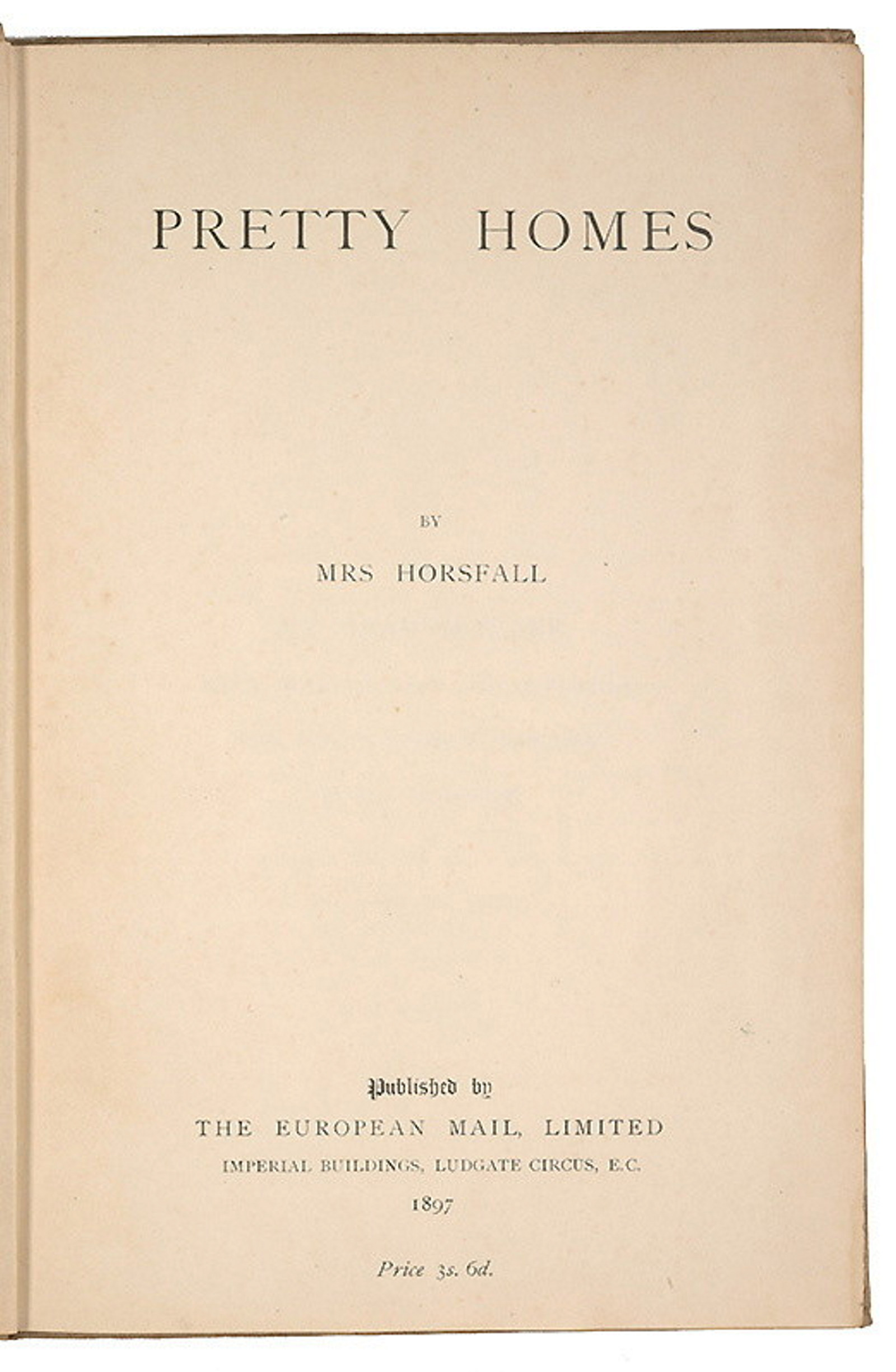 Title page Pretty homes Mrs Horsfall