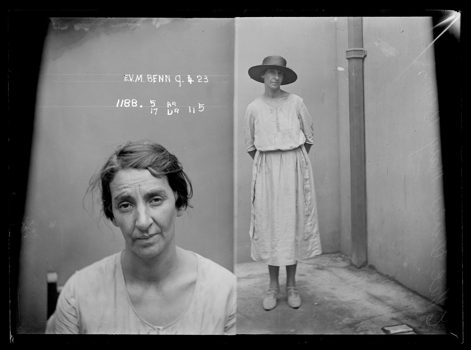Ethel Violet May Benn, Special photograph number 1188, 9 April 1923, probably Central Police Court, Sydney