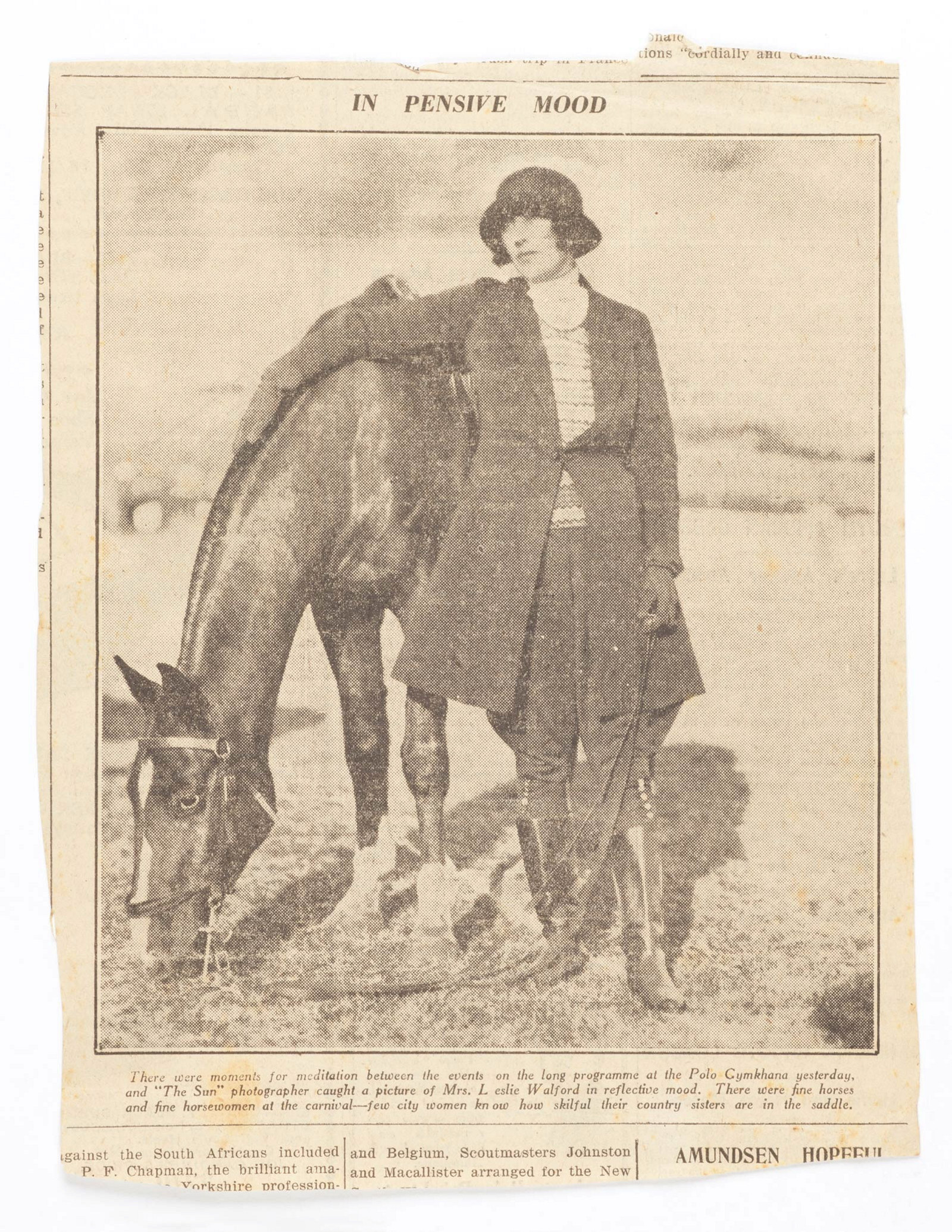 Newspaper clipping of Dora Walford