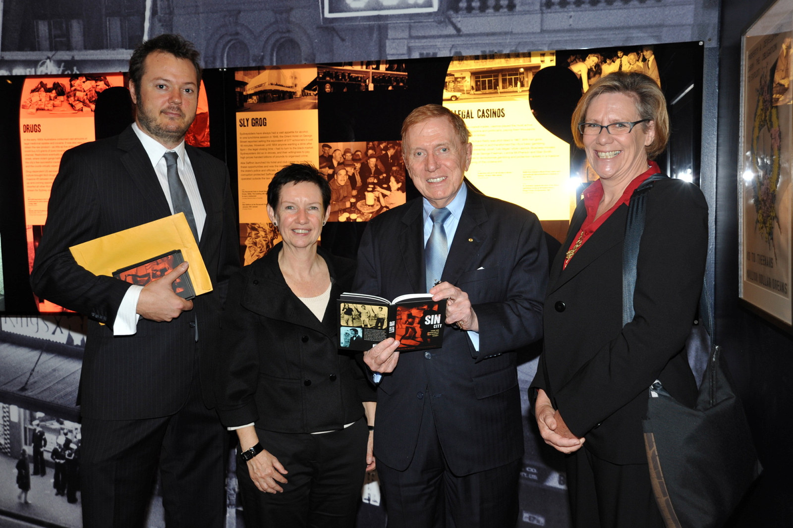 Tim Girling-Butcher, Michael Kirby, Kate Clark and guest at the Sin City Launch