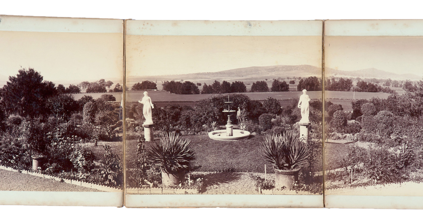Section of 7-part photographic panorama of Turanville, Scone, 1889