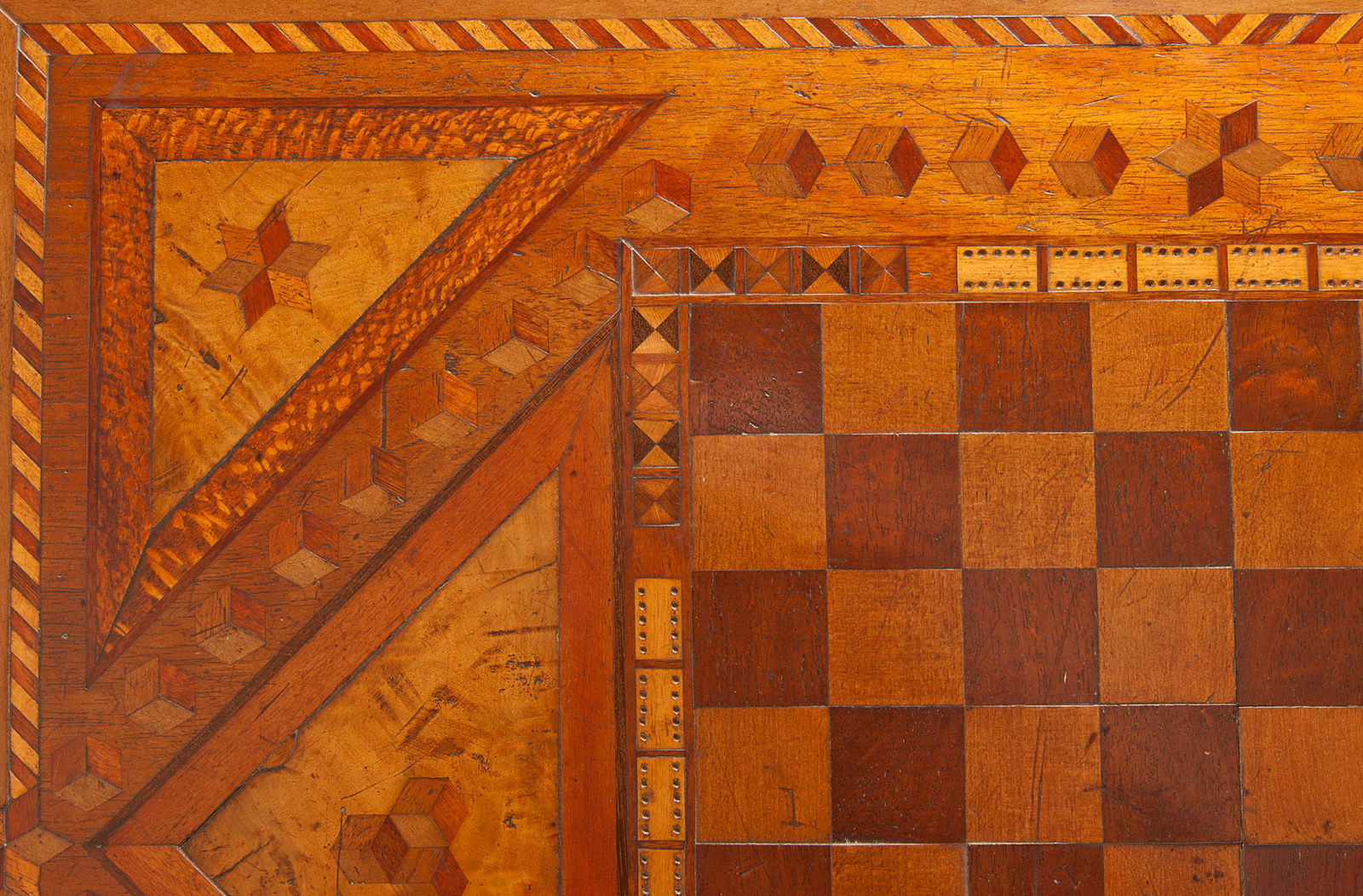 Close view of inlaid table top.