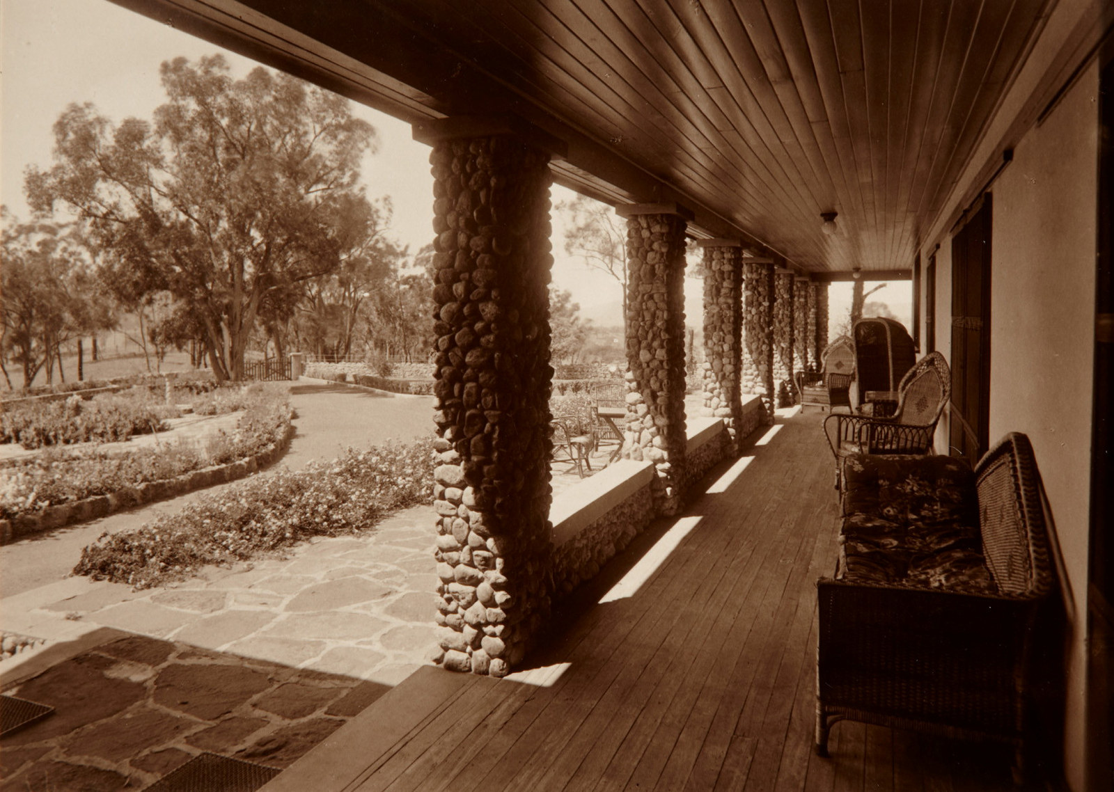 The deep verandah at Tinagroo homestead near Scone New South Wales, c1925
