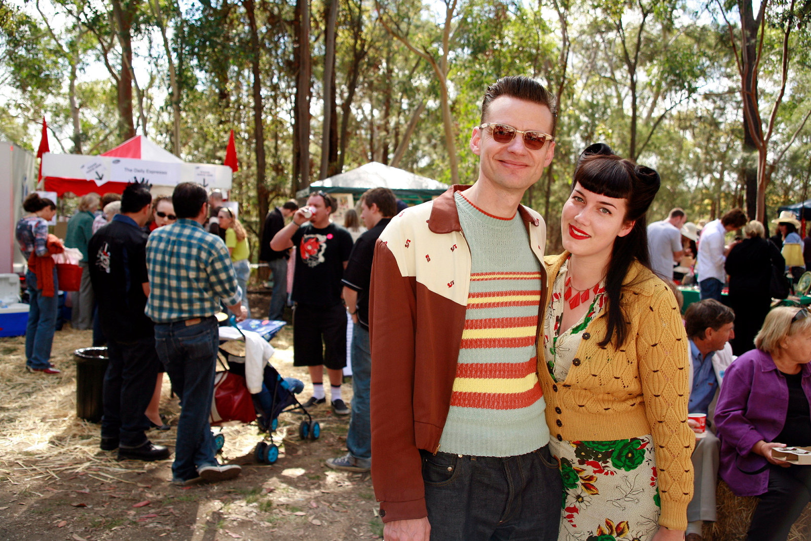 Rockabilly visitors dressed up for the Fifties Fair