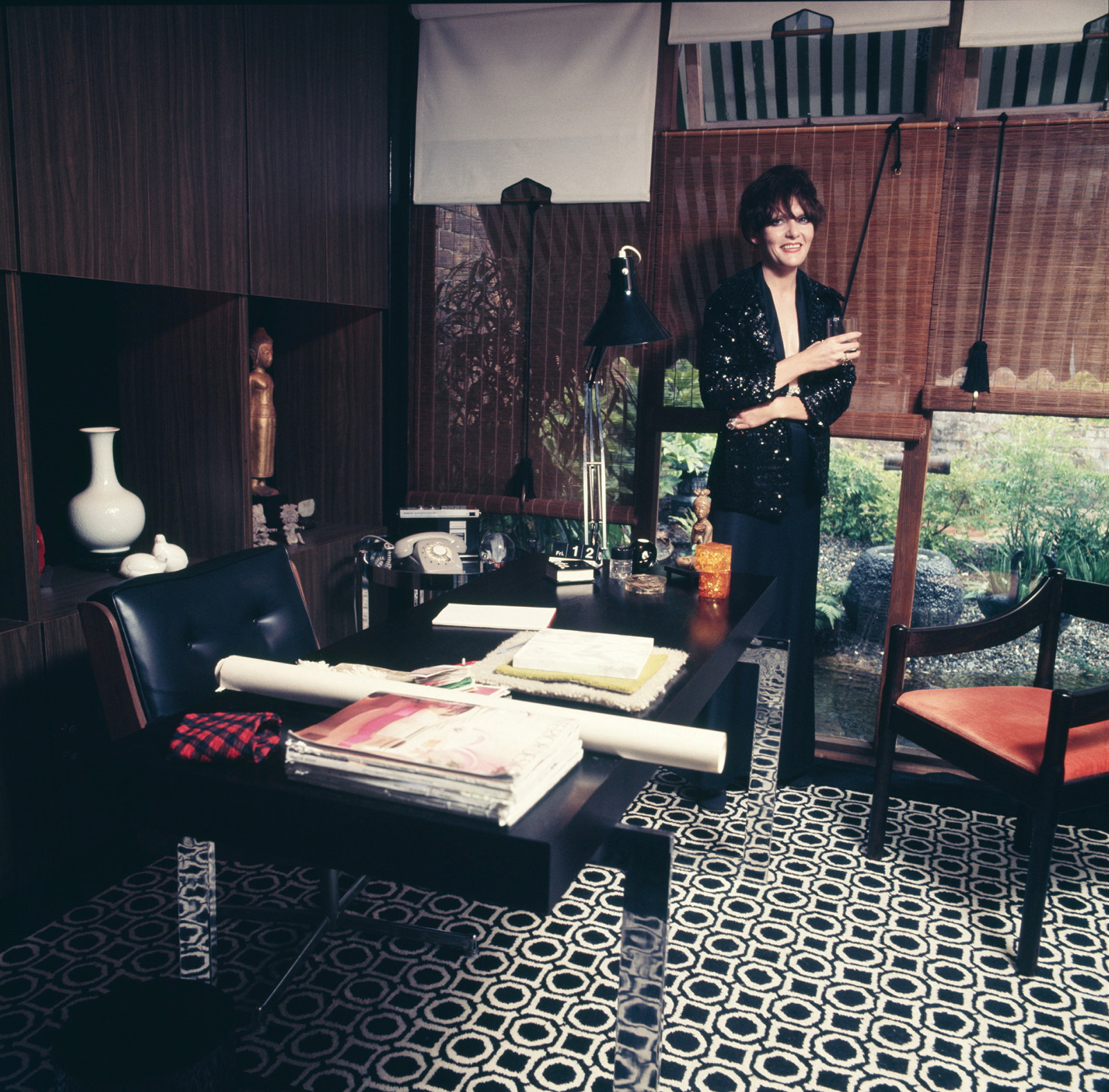 Jeanne Little in Barryâ€™s office, Paddington, c1973.