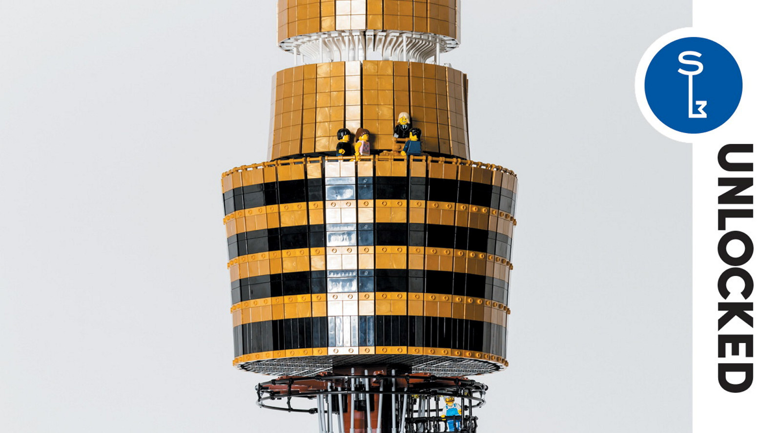Unlocked Summer edition cover detail with closeup of LEGO model of Sydney Tower.