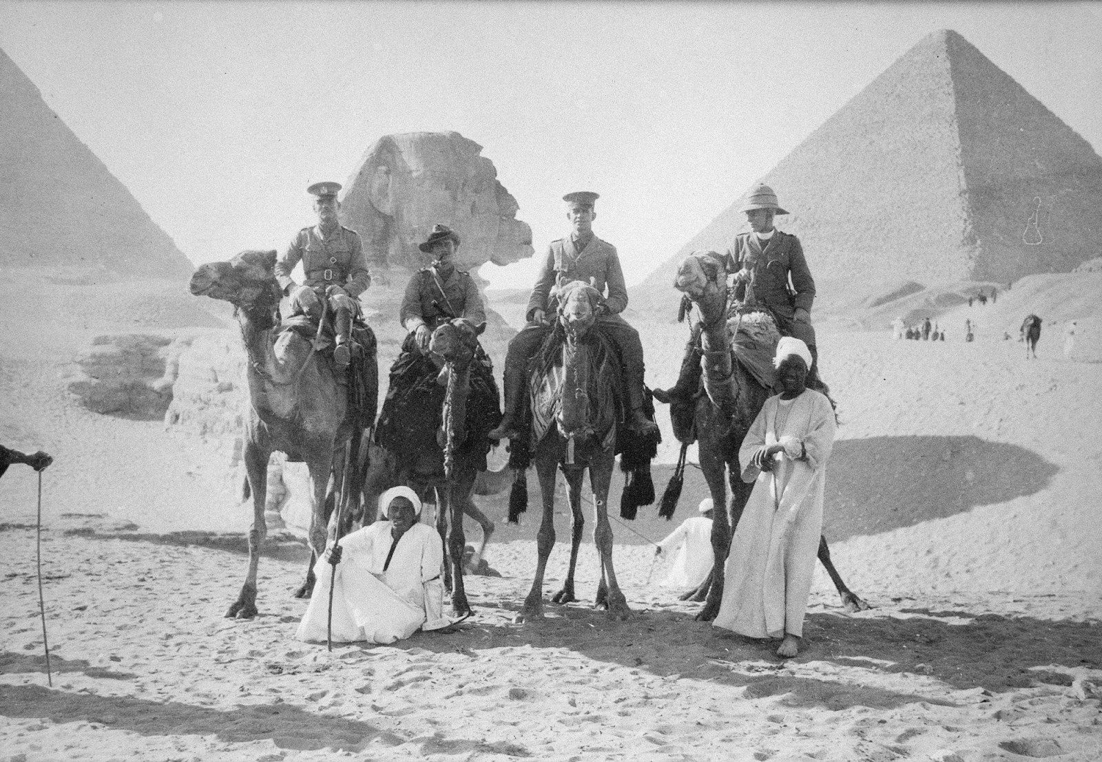 Major Charley, Lieut Norman Pearce, Captain Robertson and Colonel Green. Mena, Eqypt, 1916