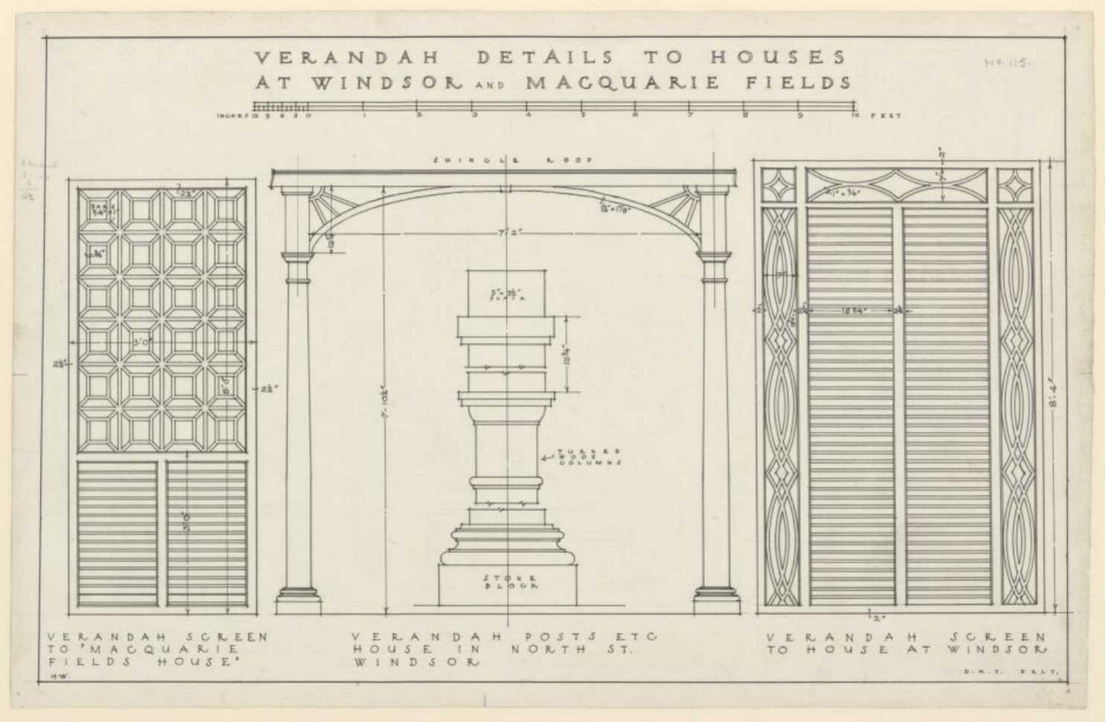 Diagrams of verandah designs.
