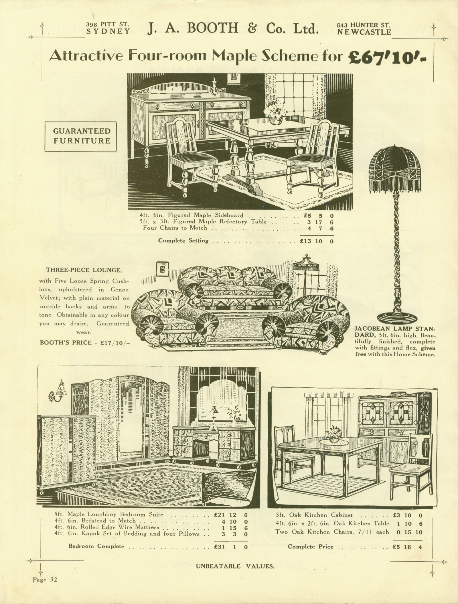 Page from catalogue, with illustration.
