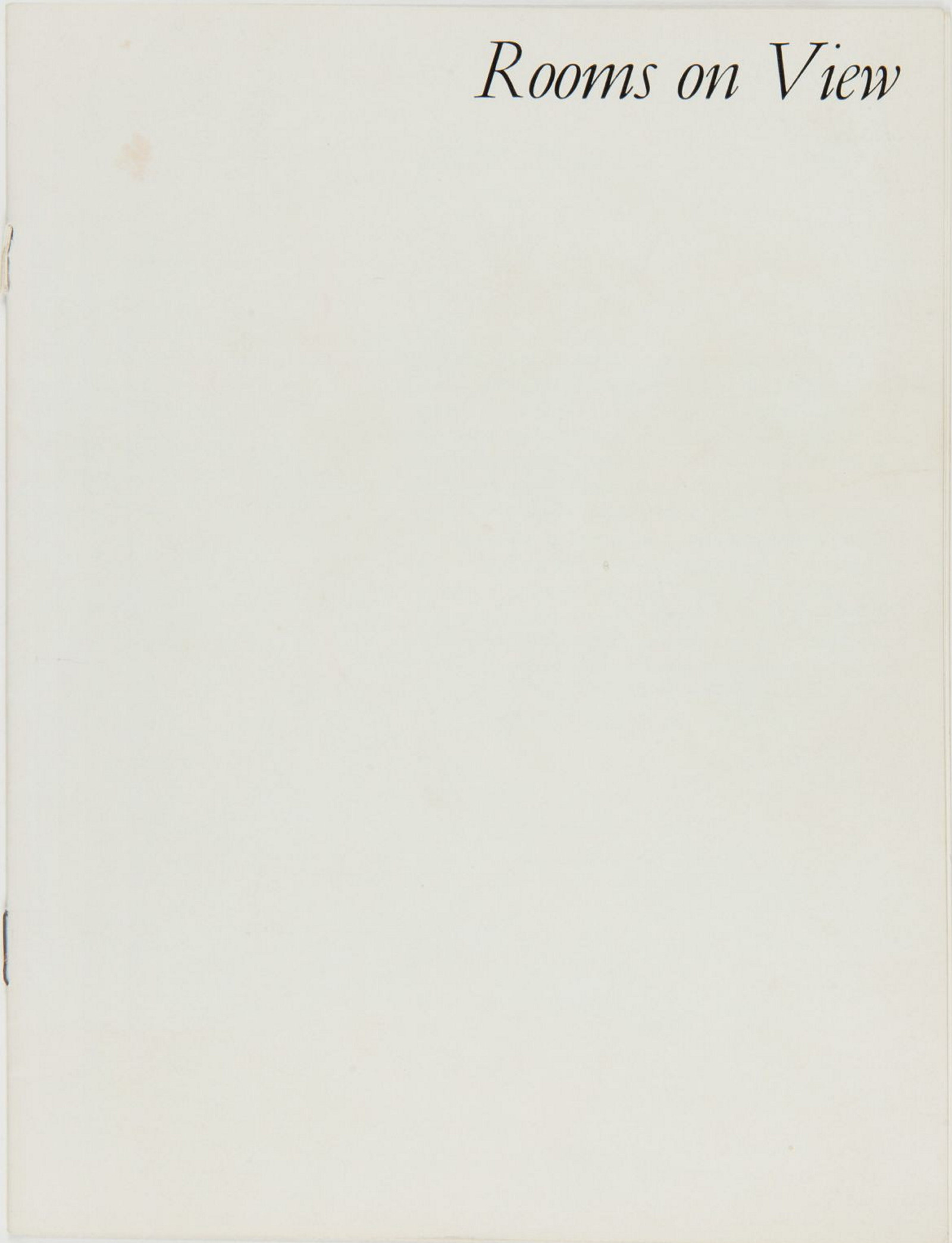 Cover of brochure for  ‘Rooms on View’ exhibition held at the Daily Telegraph building in Sydney in October 1967