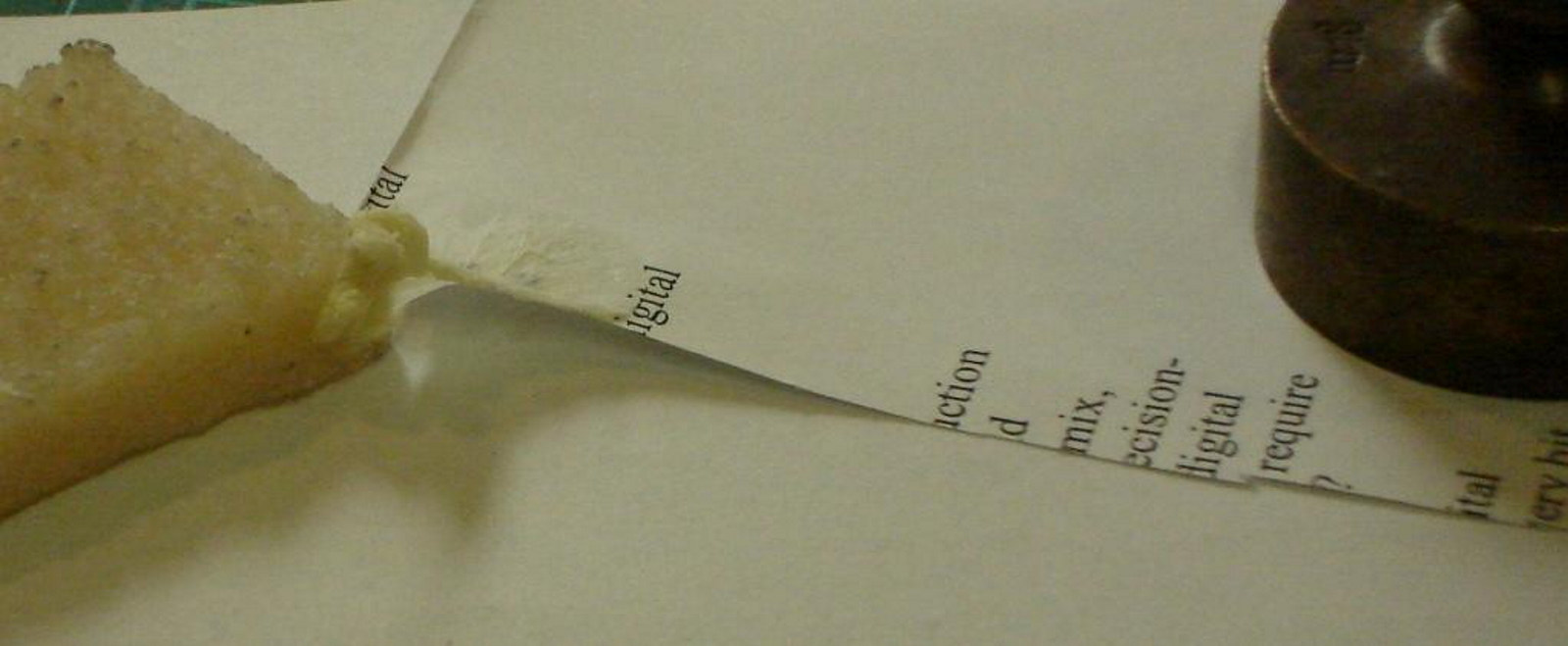 Chewing gum on paper - during treatment