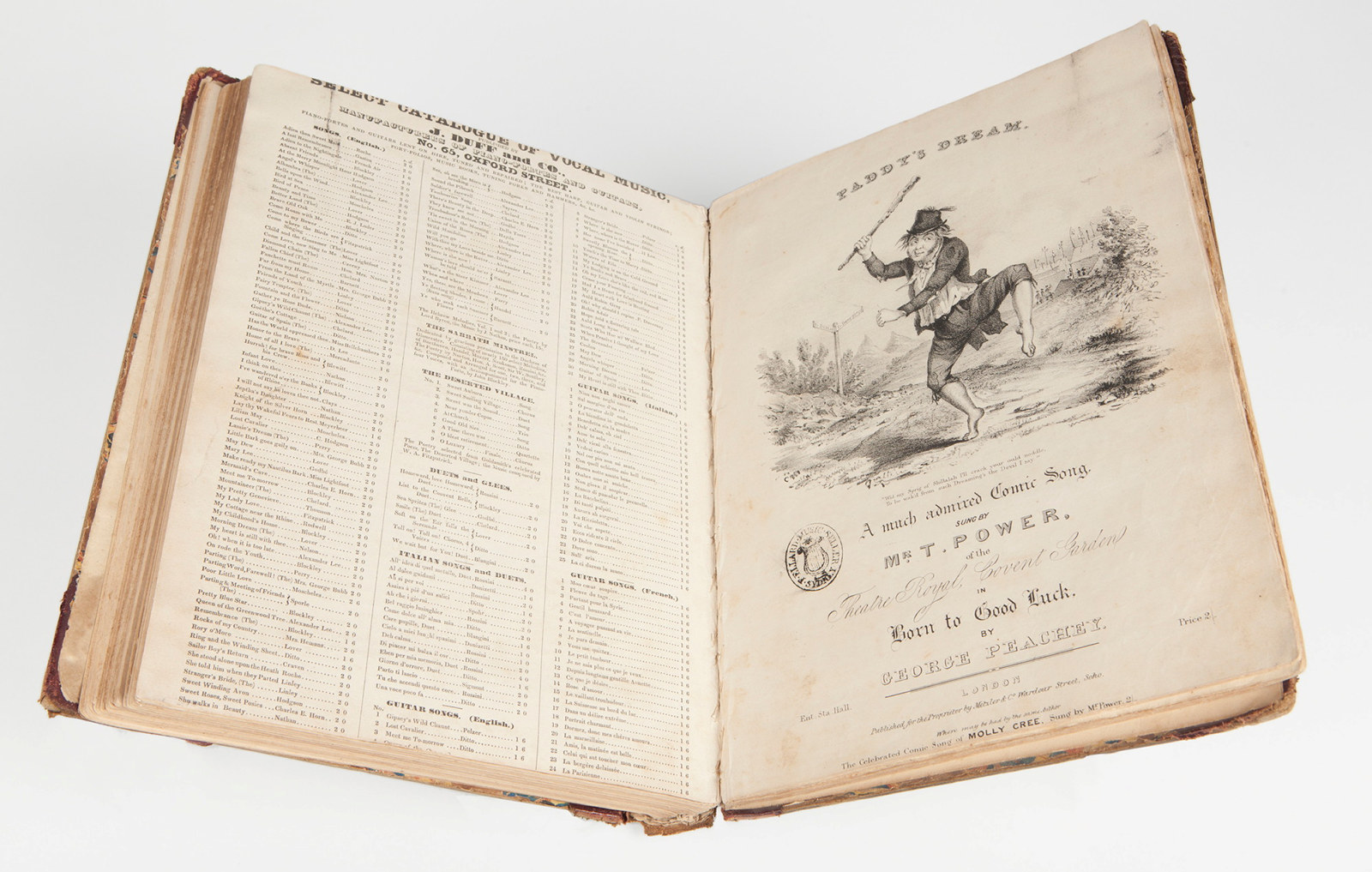 Dowling songbook - pages from a volume of sheet music, 1830s  