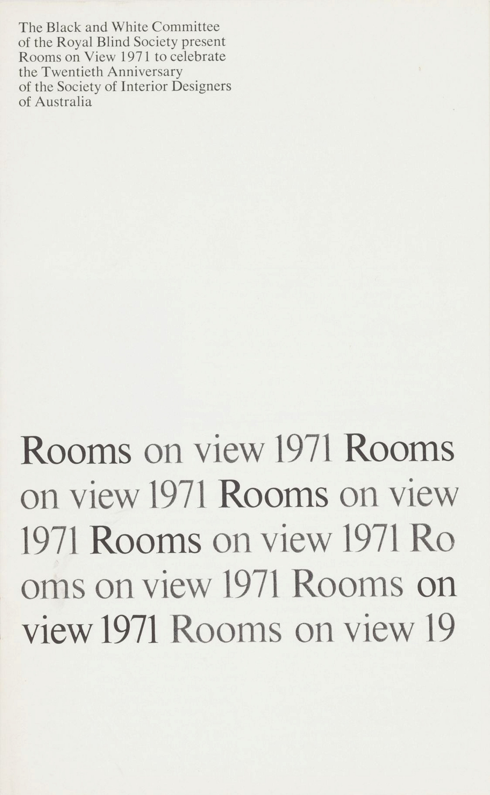 'Rooms on view 1971'