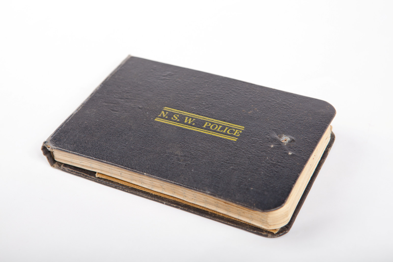 NSW Police Note book belonging to Constable Cyril Howe who was killed on duty in 1963.
