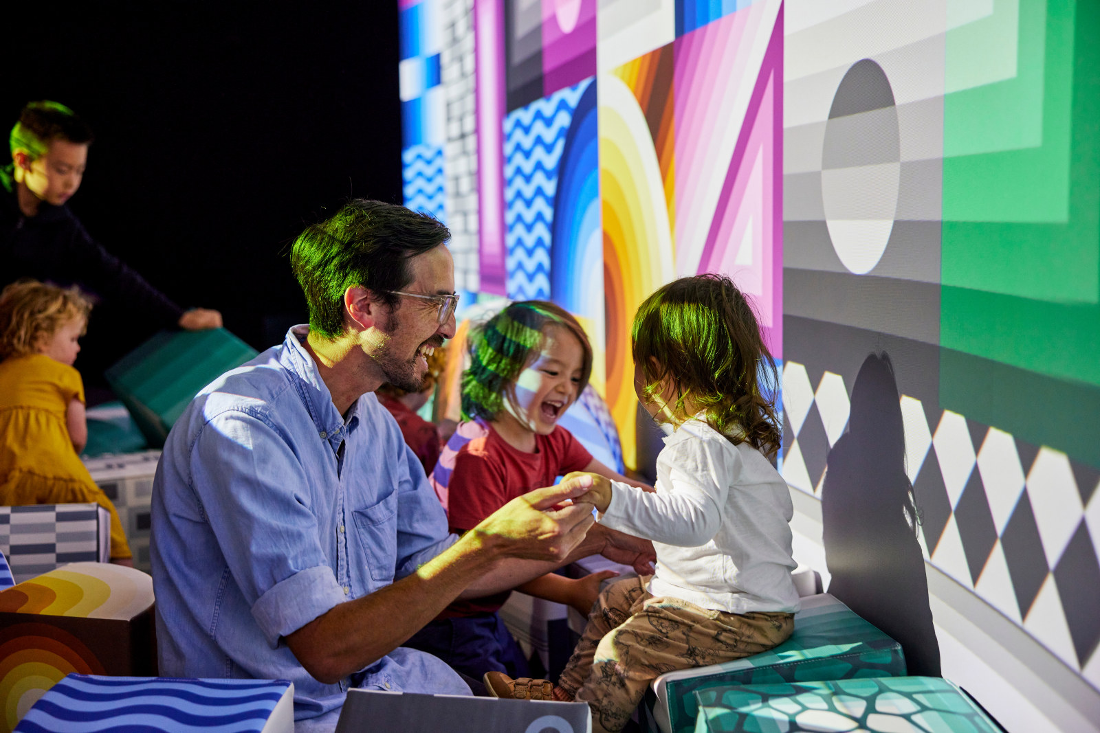 Visitors enjoying PlayScapes at the Museum of Sydney