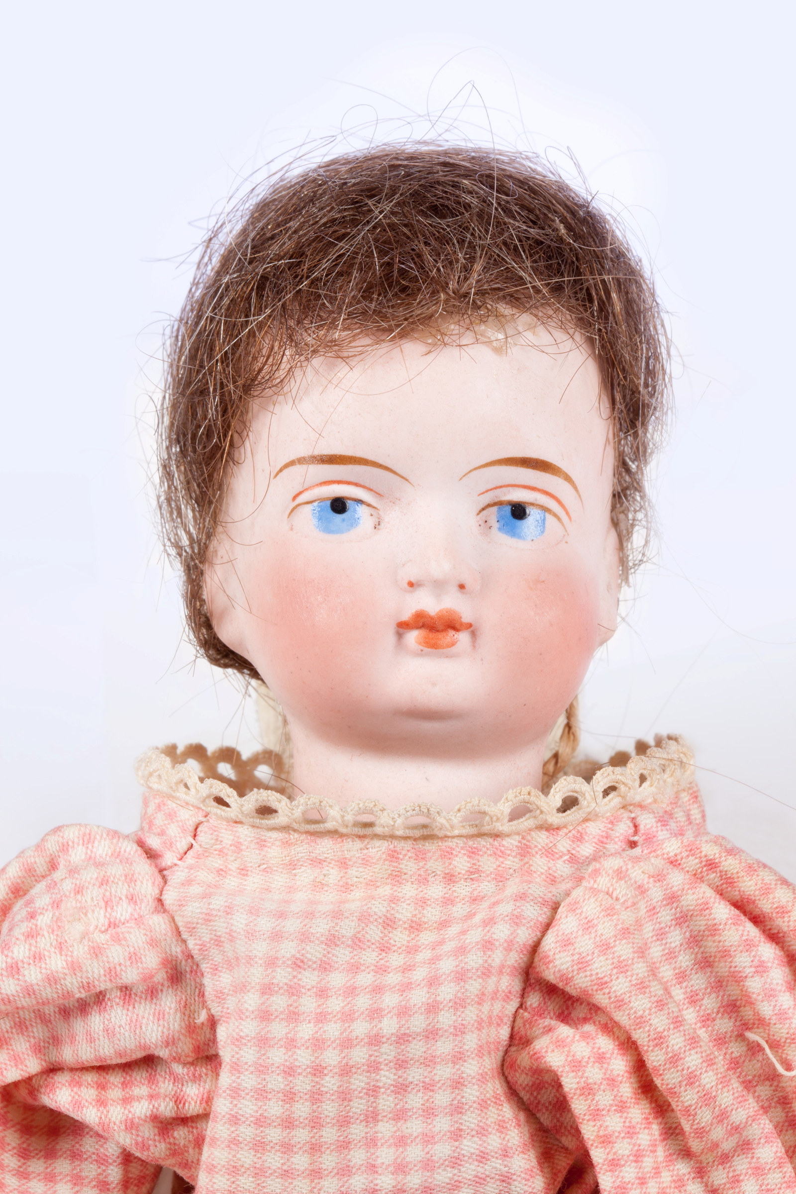 Blue eyed doll previously owned by Kathleen Rouse, c1880