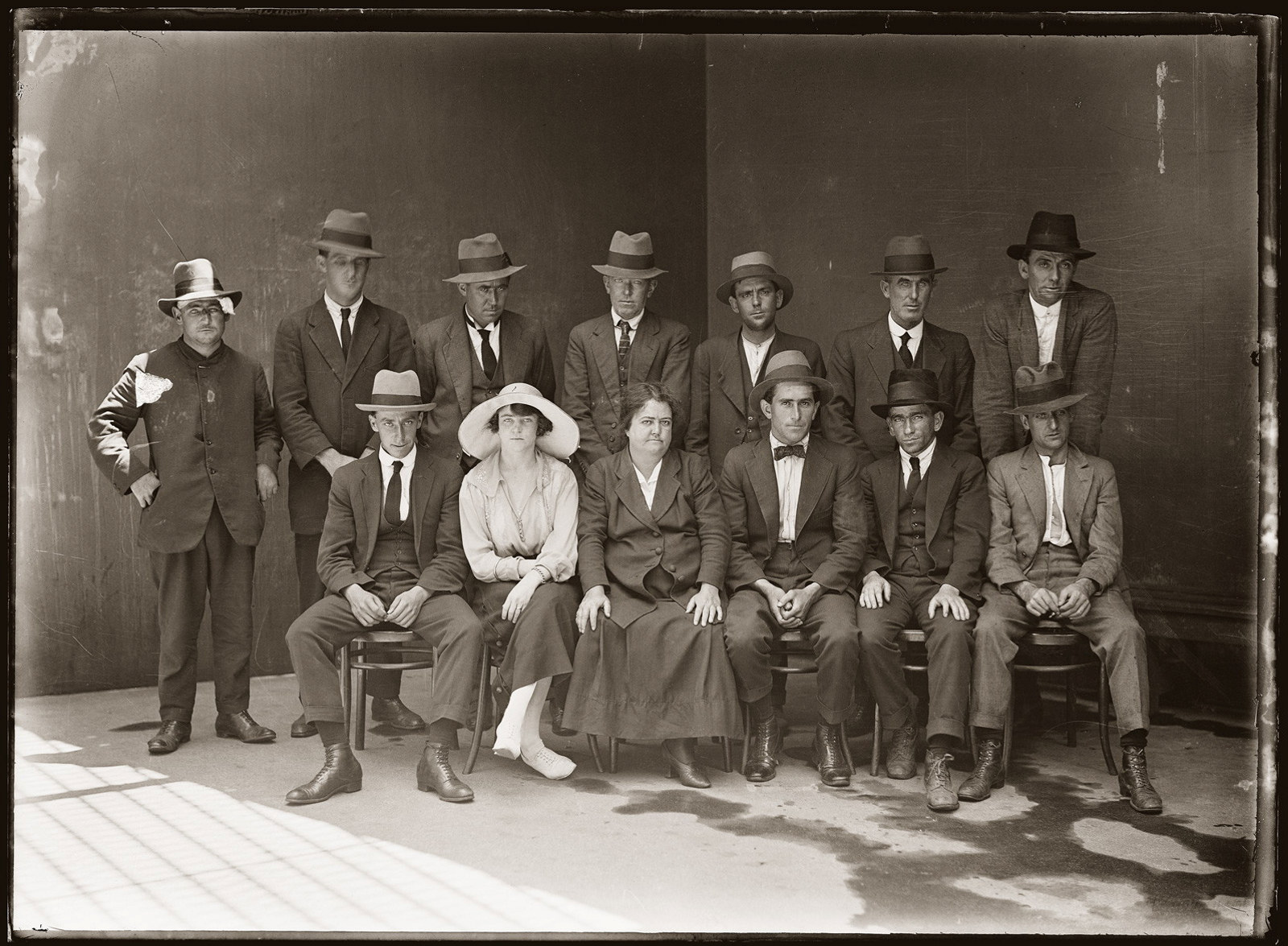 Special Photograph of group of police suspects, circa 25 January 1921, Central Police Station, Sydney
