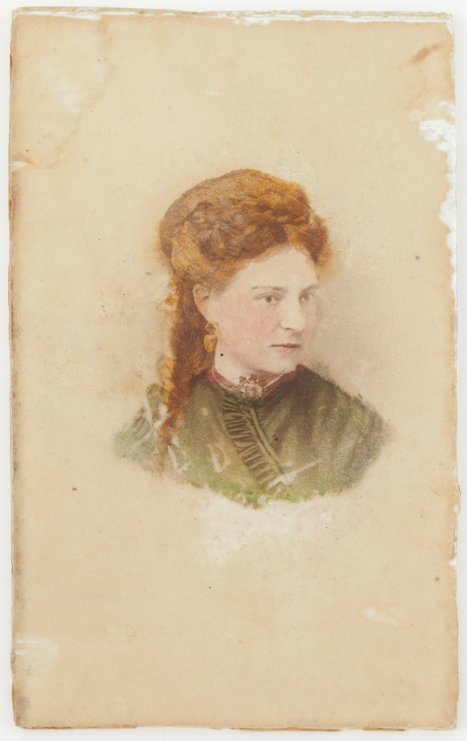 Hand-coloured photograph of Bessie Buchanan, 1870s