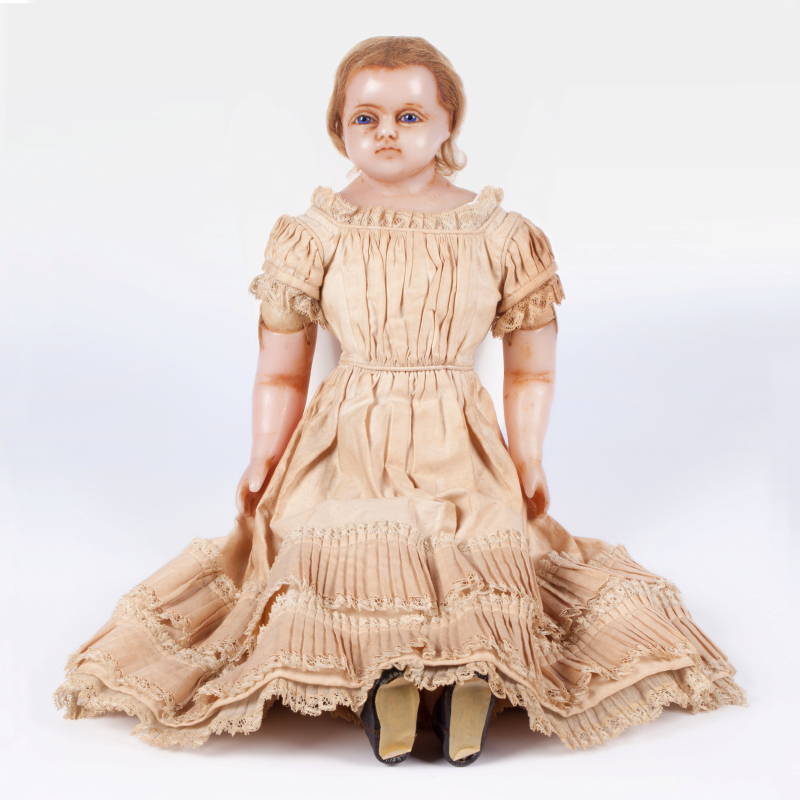 Dressed wax doll named Charlotte, 1853