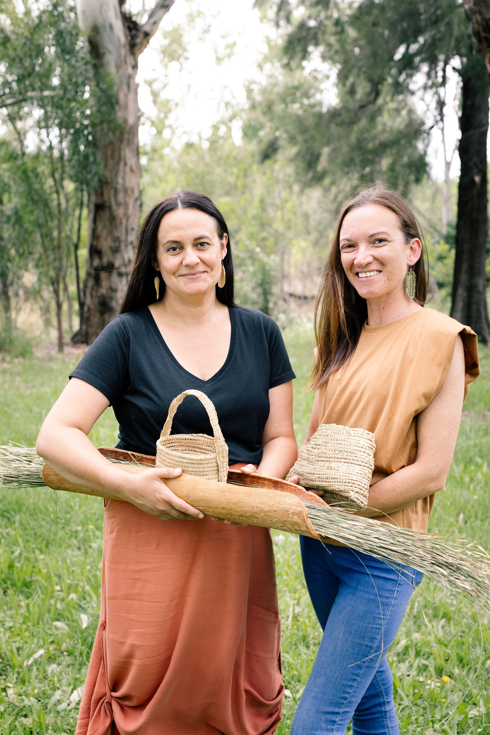 Amy Hammond and Lorelle Munro founders of Yinarr Maramali on Gumeroi country, 2021