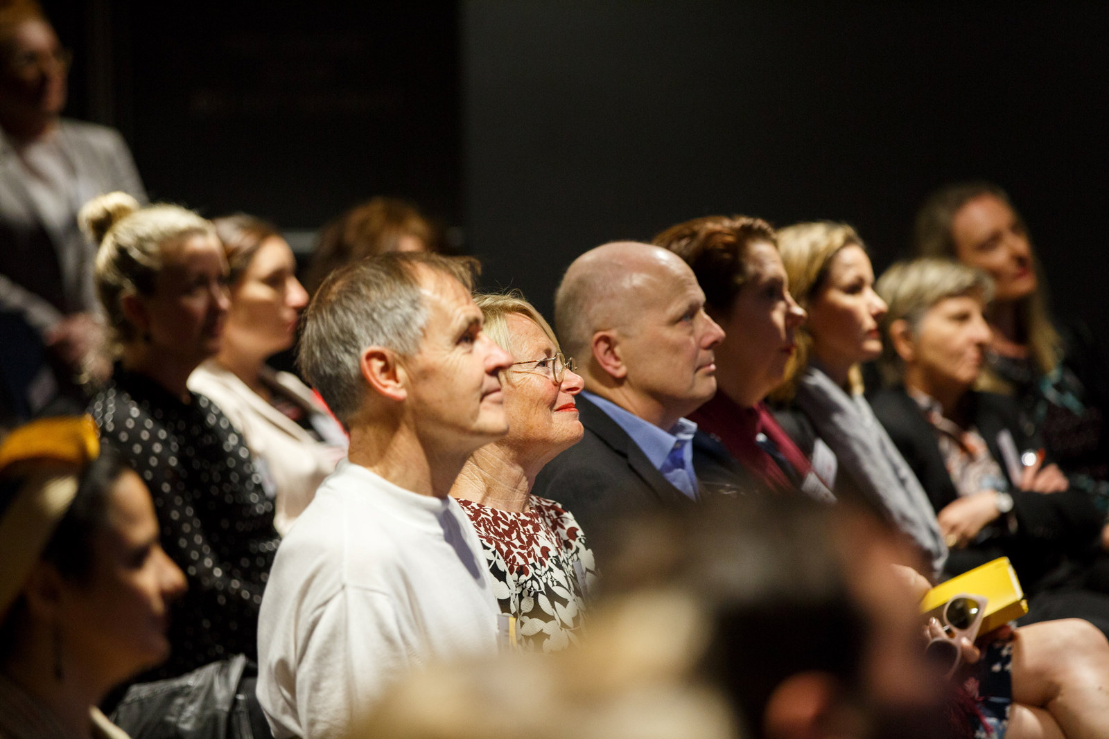 Guests at the launch of Sydney Open 2018 listening to speakers Dr Caroline Butler Bowden, Director of Strategy and Engagement at Sydney Living Museums and Lisa Davies, Editor of the Sydney Morning Herald in the Gold Melting Room at the Mint