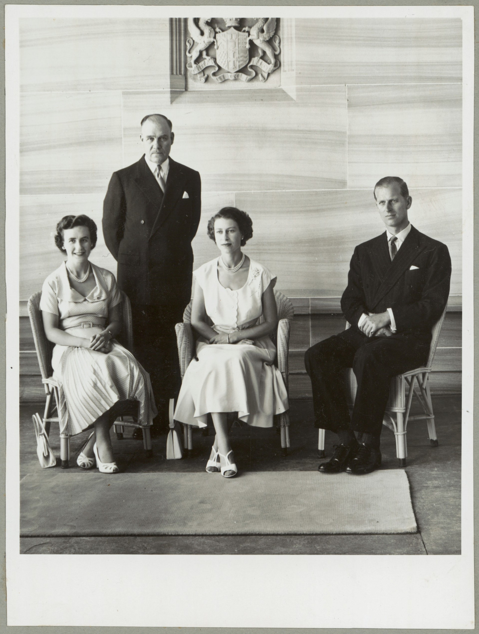 Queen Elizabeth II and Prince Phillip with Sir John Northcott and Mary Northcott