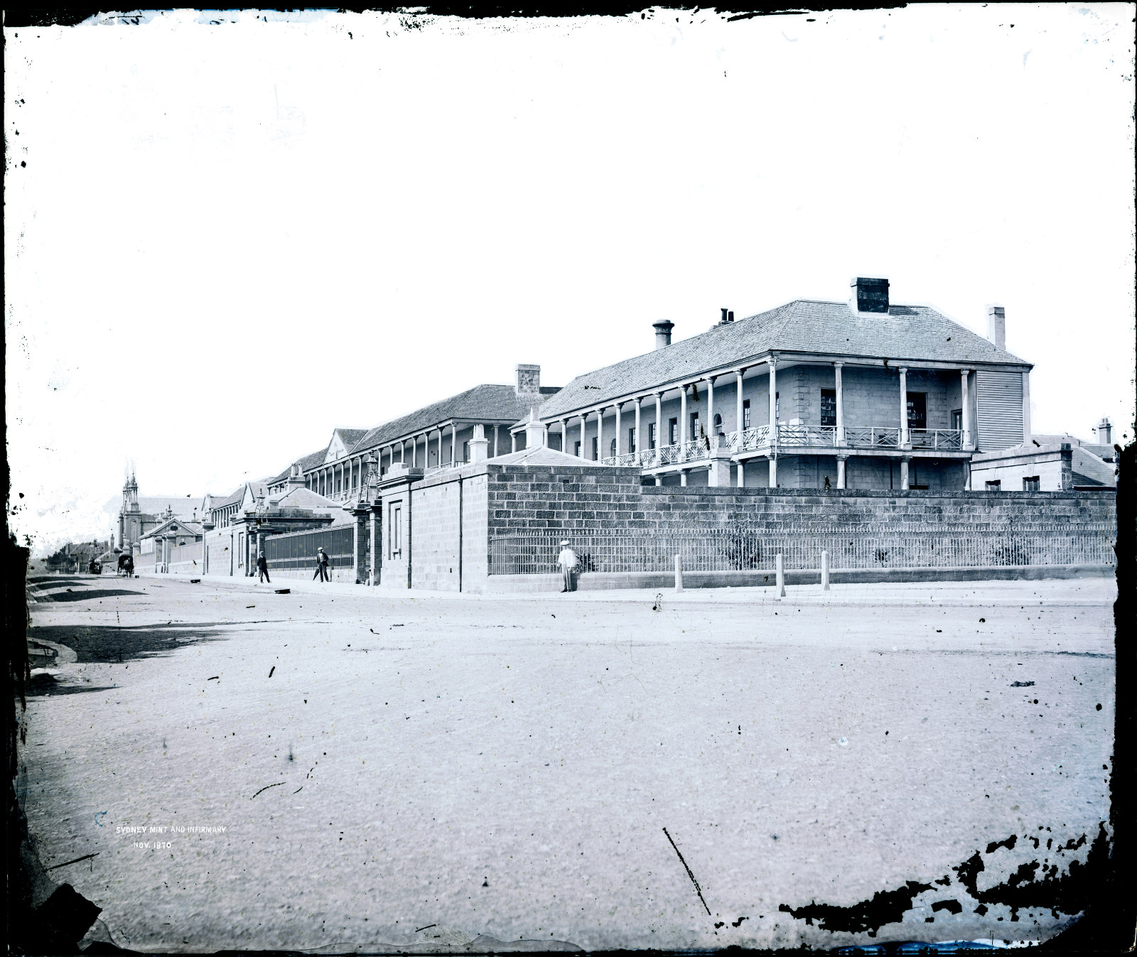 Sydney Mint and Infirmary,  Macquarie Street, Queens Square, November 1870