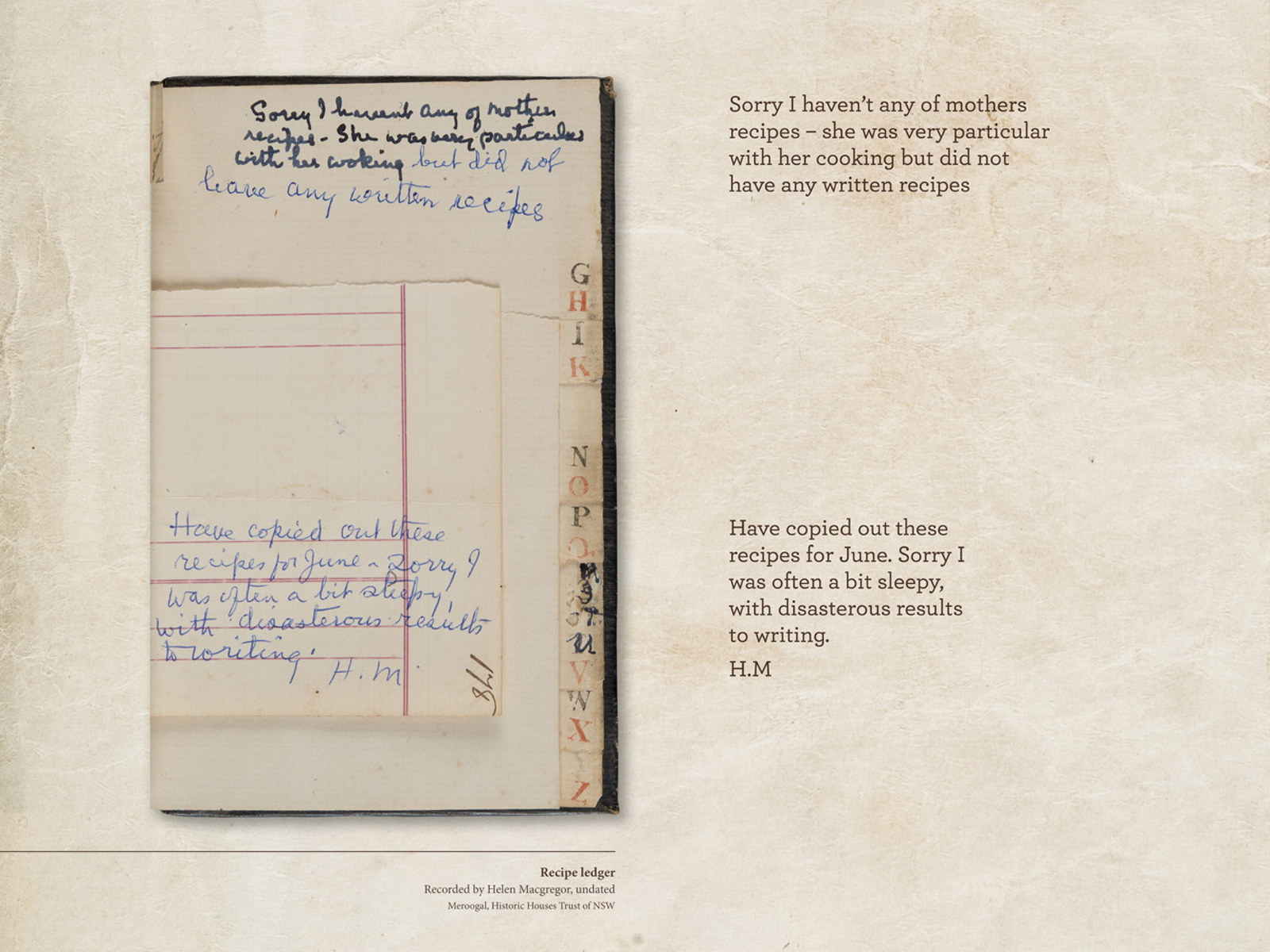 Scanned pages from manuscript of recipes including handwritten notes and transcription.