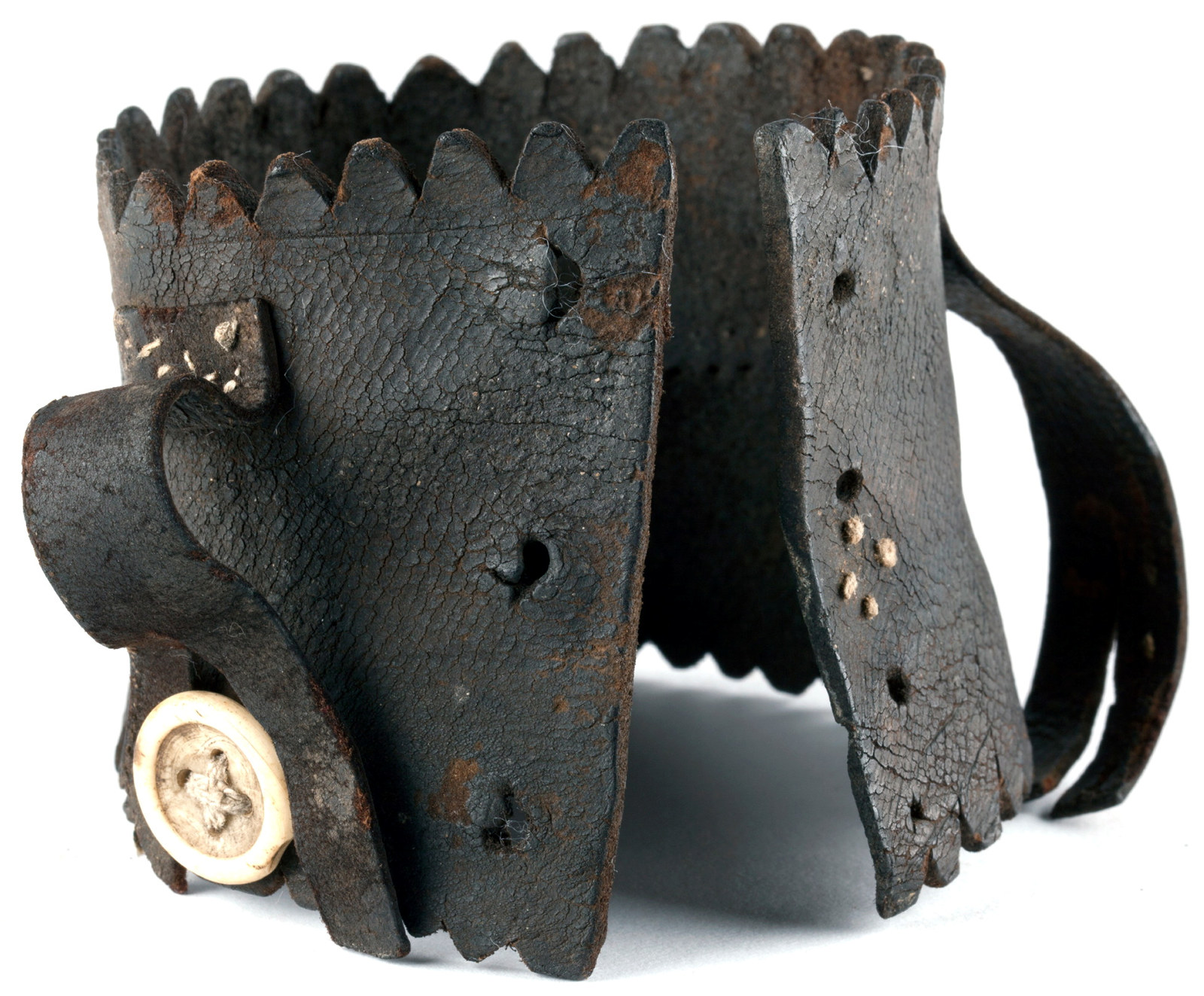  Leather leg iron ankle protector, excavated from beneath the floorboards of Hyde Park Barracks