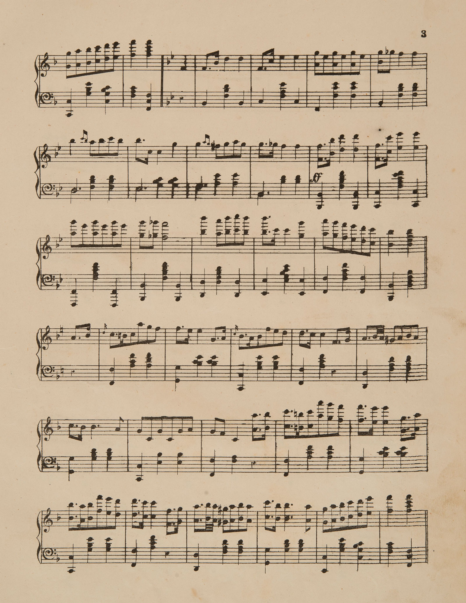 Sheet music, 'The Barham Mazurka', composed by Louise N, page 3, published 1876