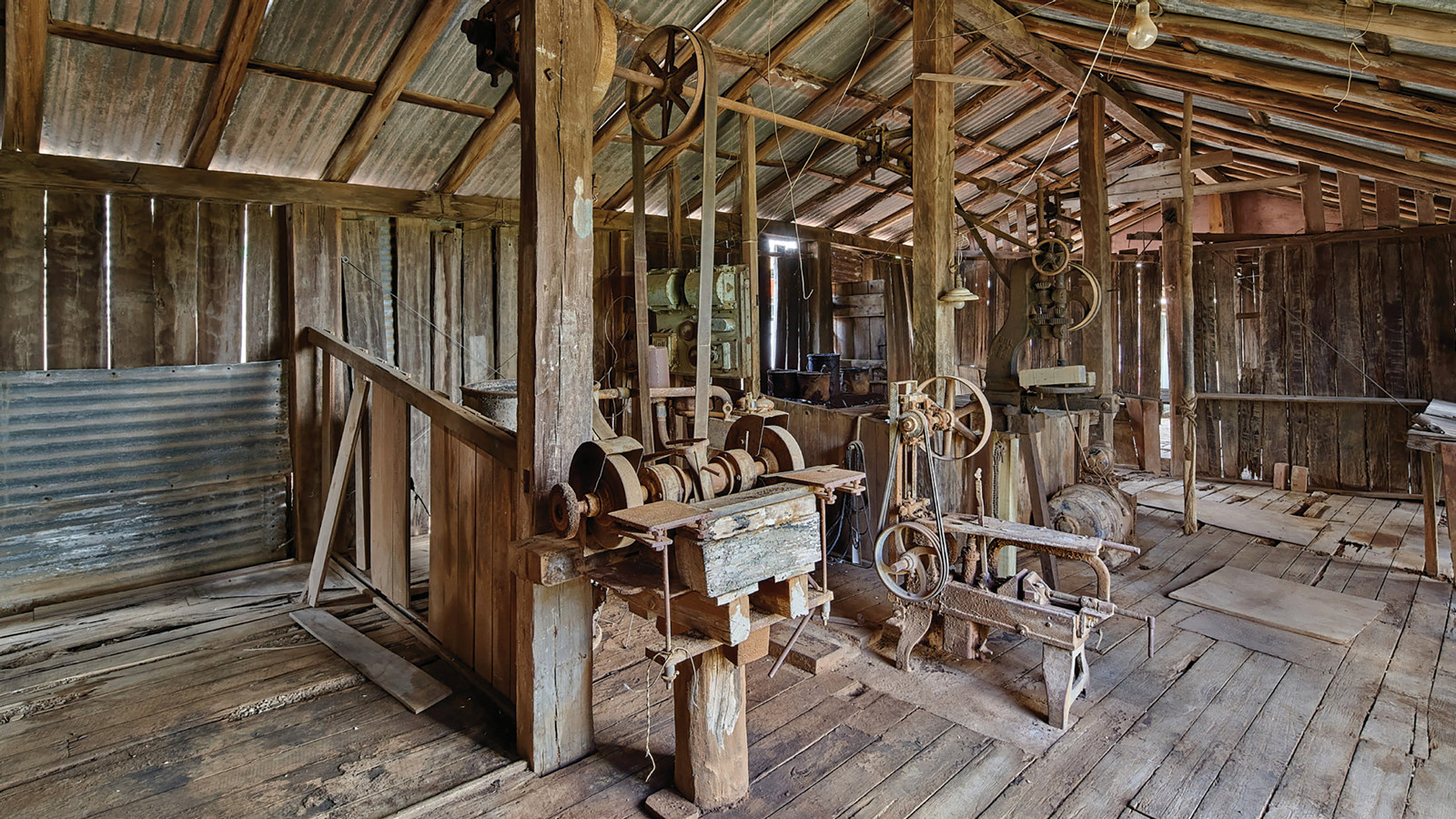 Internal view of the timber shed at Rouse Hill Estate
