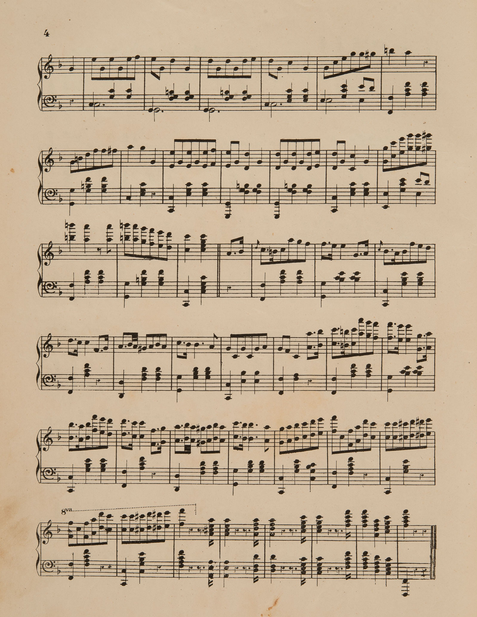 Sheet music, 'The Barham Mazurka', composed by Louise N, page 4, published 1876