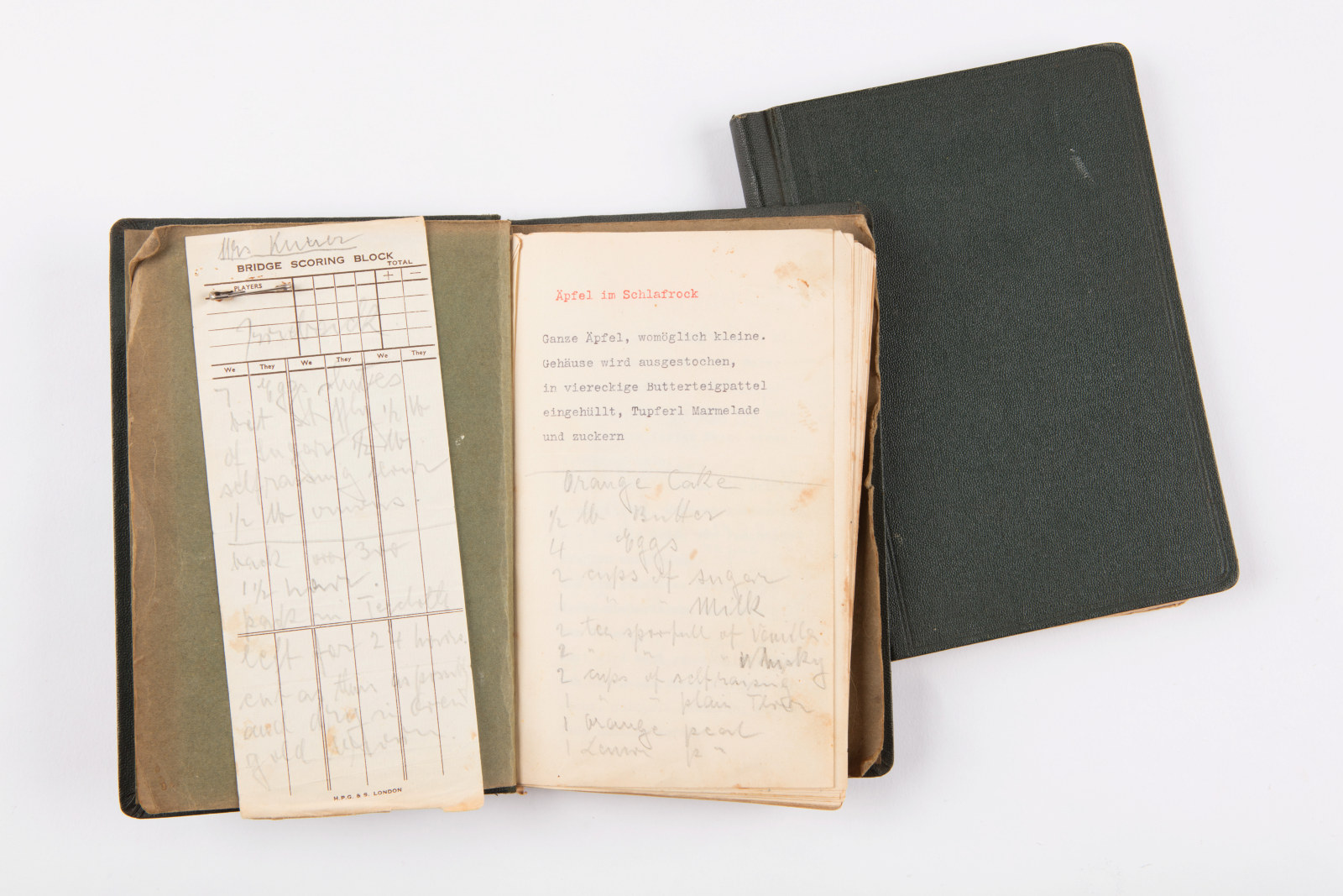 One of two folios of recipes (one of savoury preparation, this one, sweet) owned by Rose Seidler, contains typed and handwritten recipes in German and English, 20th century, paper