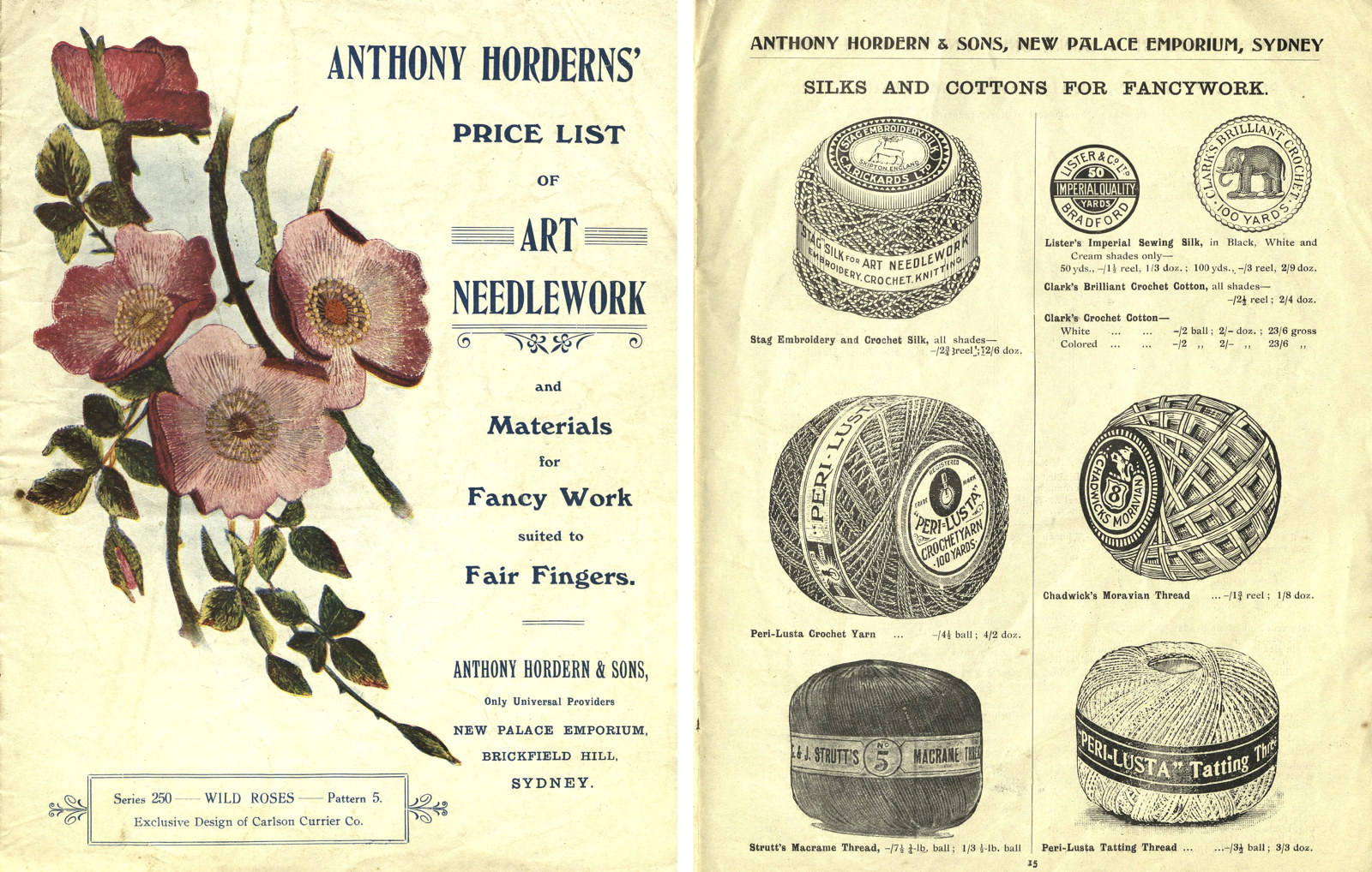 Anthony Horderns' price list of art needlework : and materials for fancy work suited to fair fingers