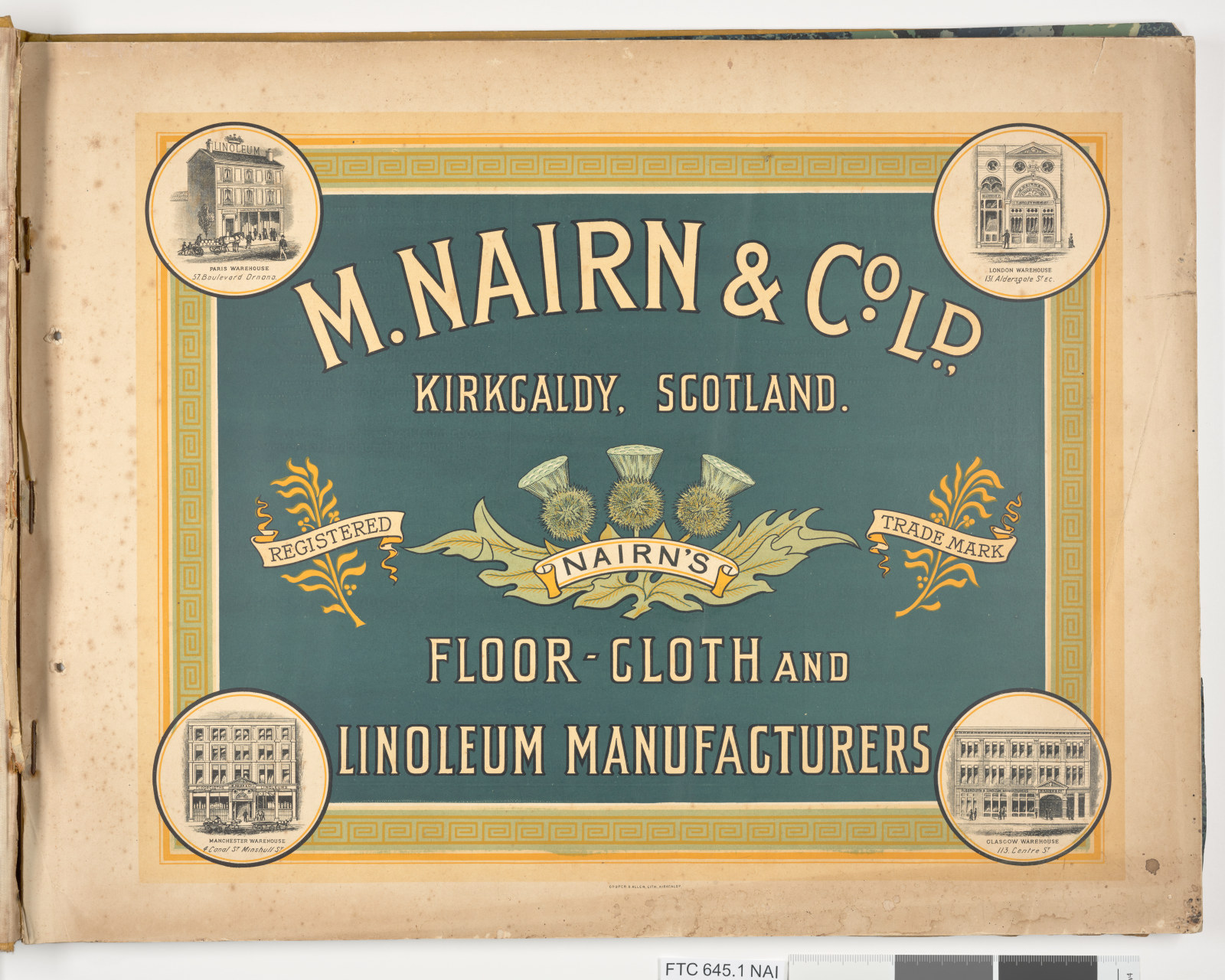 Nairn's inlaid linoleum : "tile & carpet" 1898-99 / M. Nairn & C. Ltd. [trade catalogue]